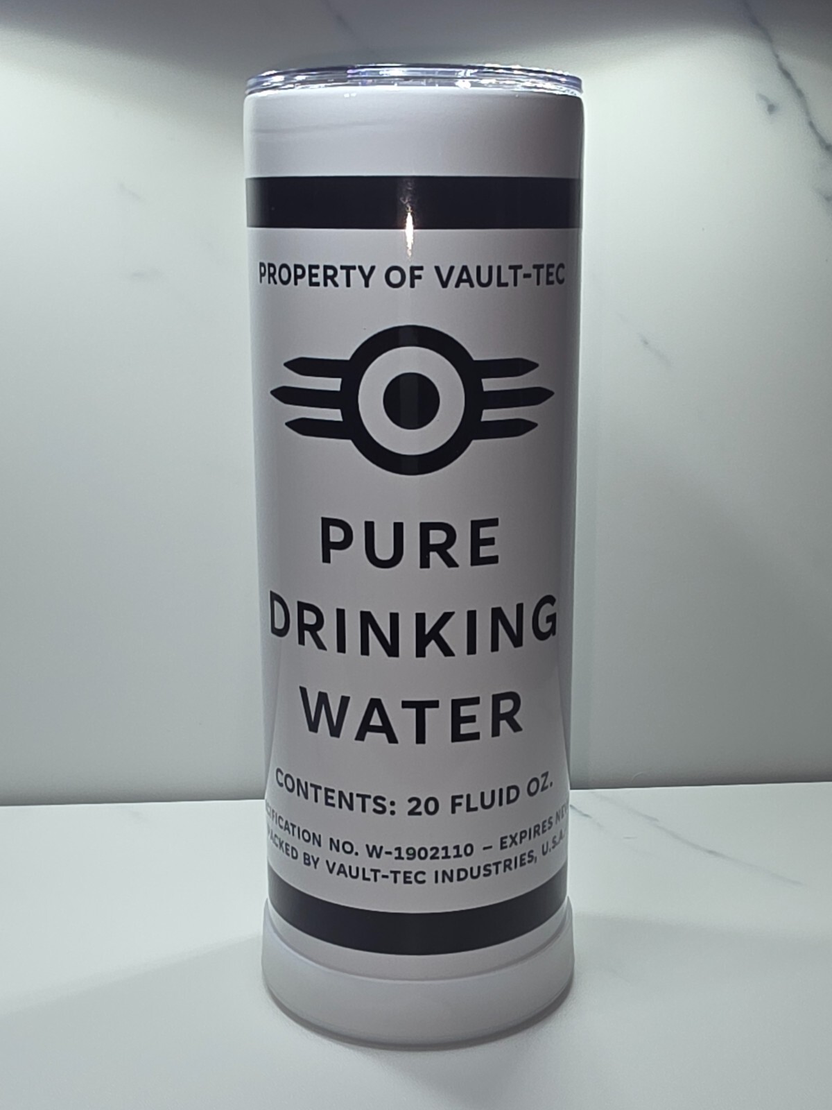 Fallout Vault-Tec Pure Drinking Water 20 Oz. Tumbler w/Metal Straw – FIVE STYLES