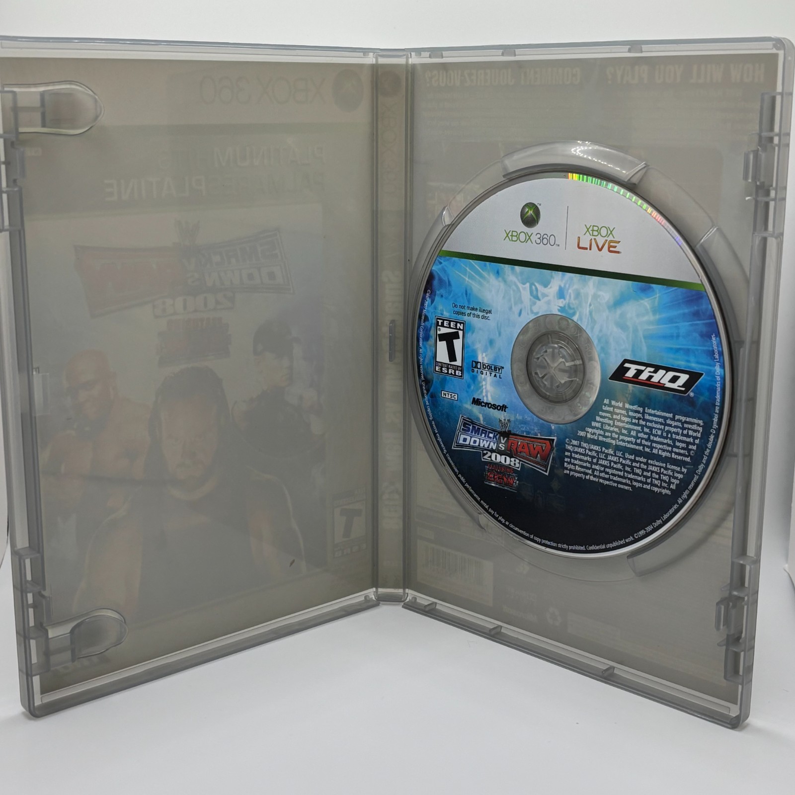XBOX360 WWE Lot of 3 / SmackDown Vs Raw 2008 (Platinum), 2010, WWE12 / TESTED