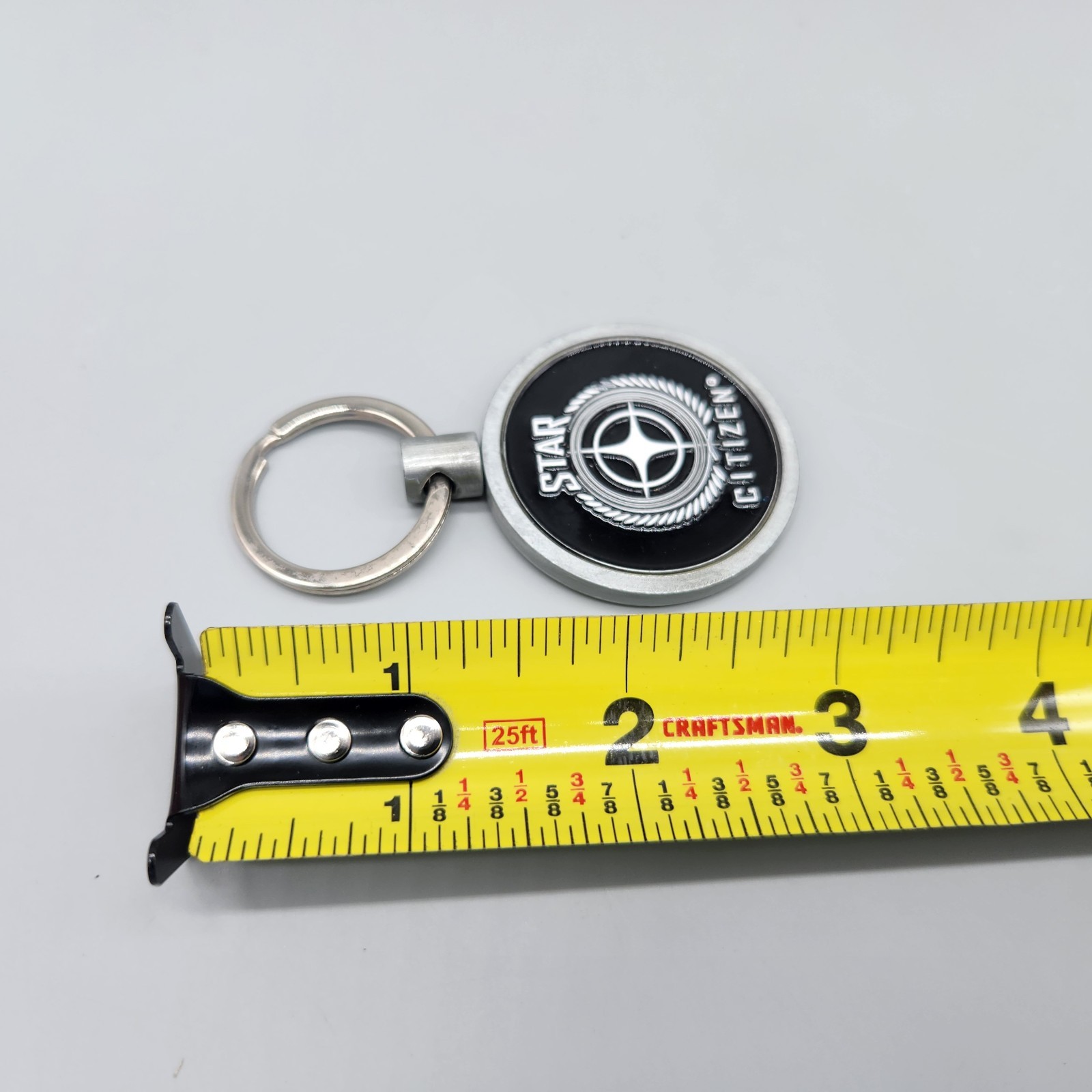 Star Citizen Challenge Coin Keychain Keyring “See You in the Verse” Black Silver