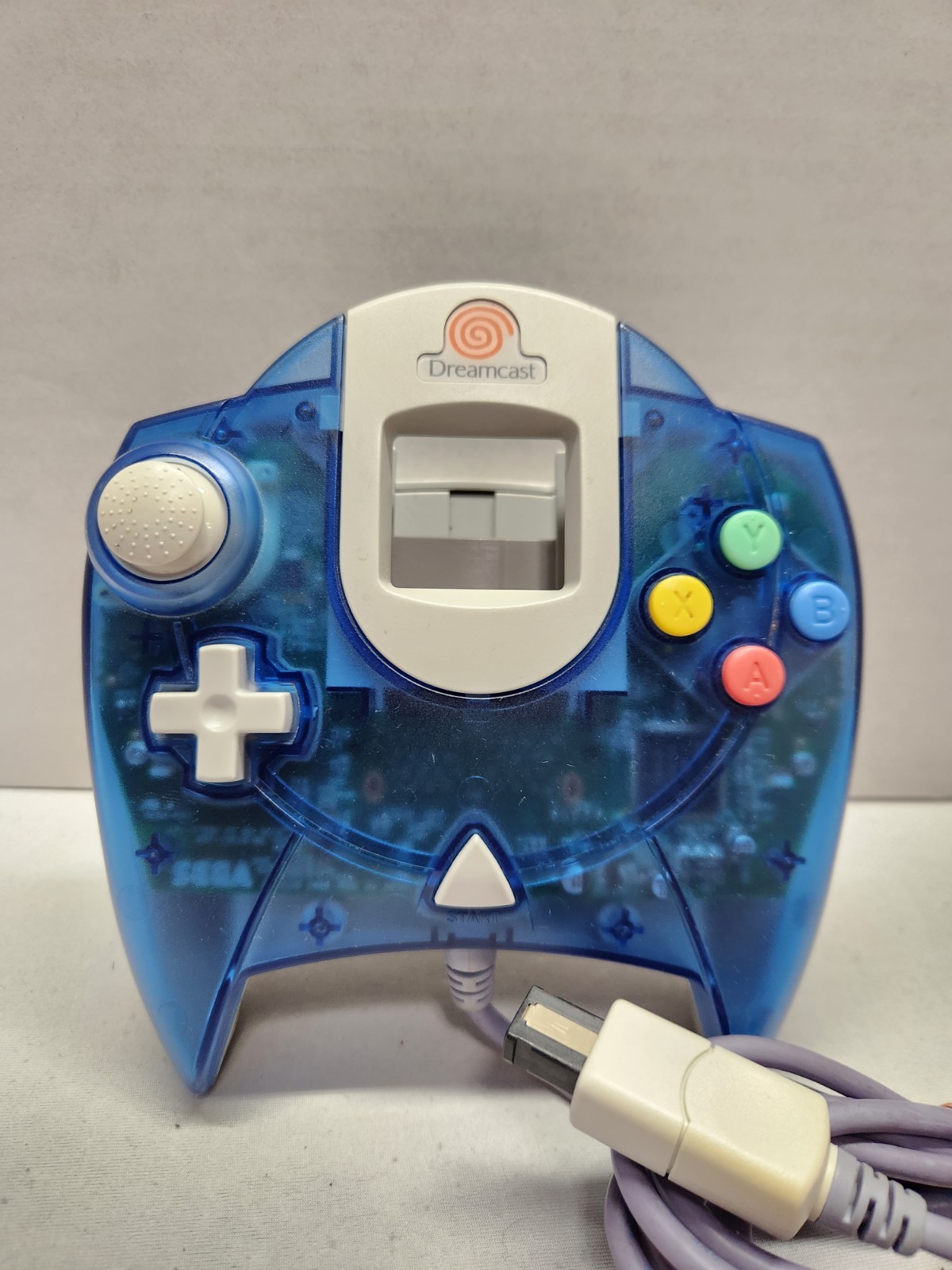 Sega Dreamcast Clear Blue HKT-7700 Controller For Console Game System Working