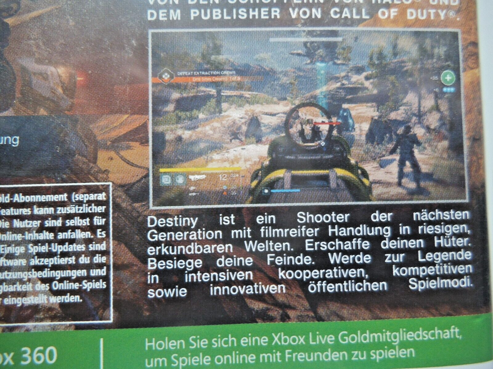D E S T I N Y (Microsoft XBOX 360) original packaging without manual