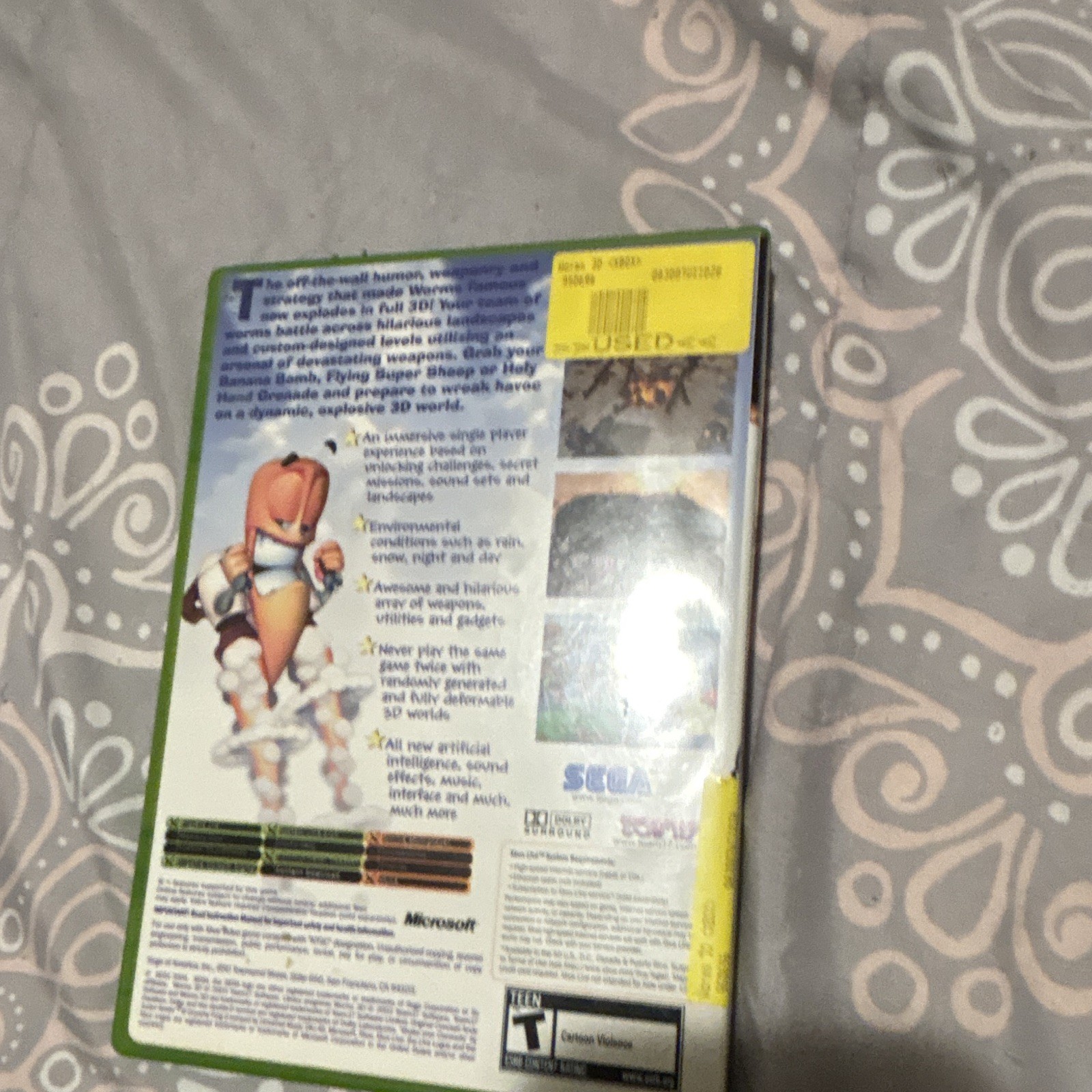 SEGA Worms 3D Xbox w/ Manual & Case, T Teen Turn-Based Strategy 2003 NTSC