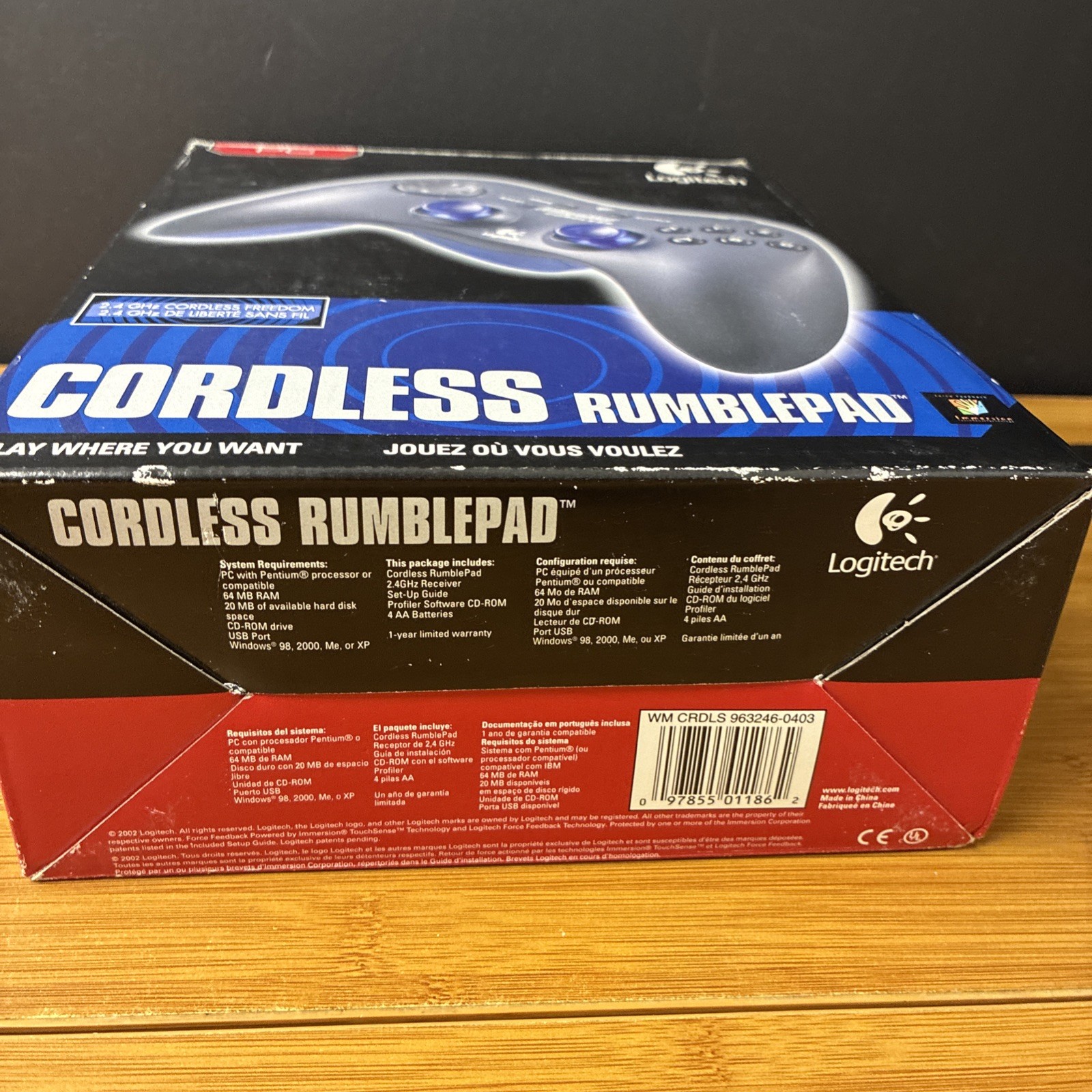 Logitech WingMan Cordless Rumblepad 2.4GHz PC Controller 2002 New in Box