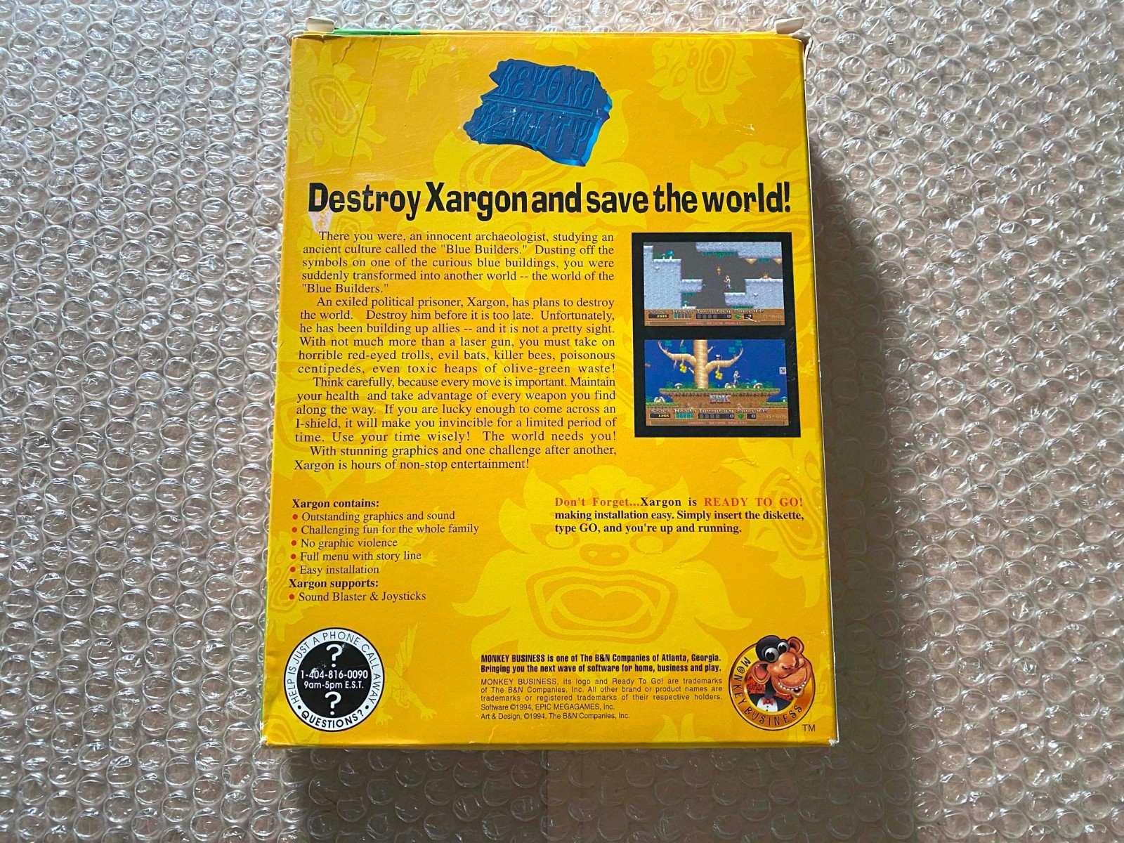 Xargon 1: Beyond Reality (Shareware) (PC 3.5″ Disk, 1994) – COMPLETE / CIB