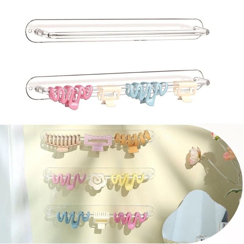 Desktop Headband Display Stand Clear Acrylic Holder Shelf for Easy Organization