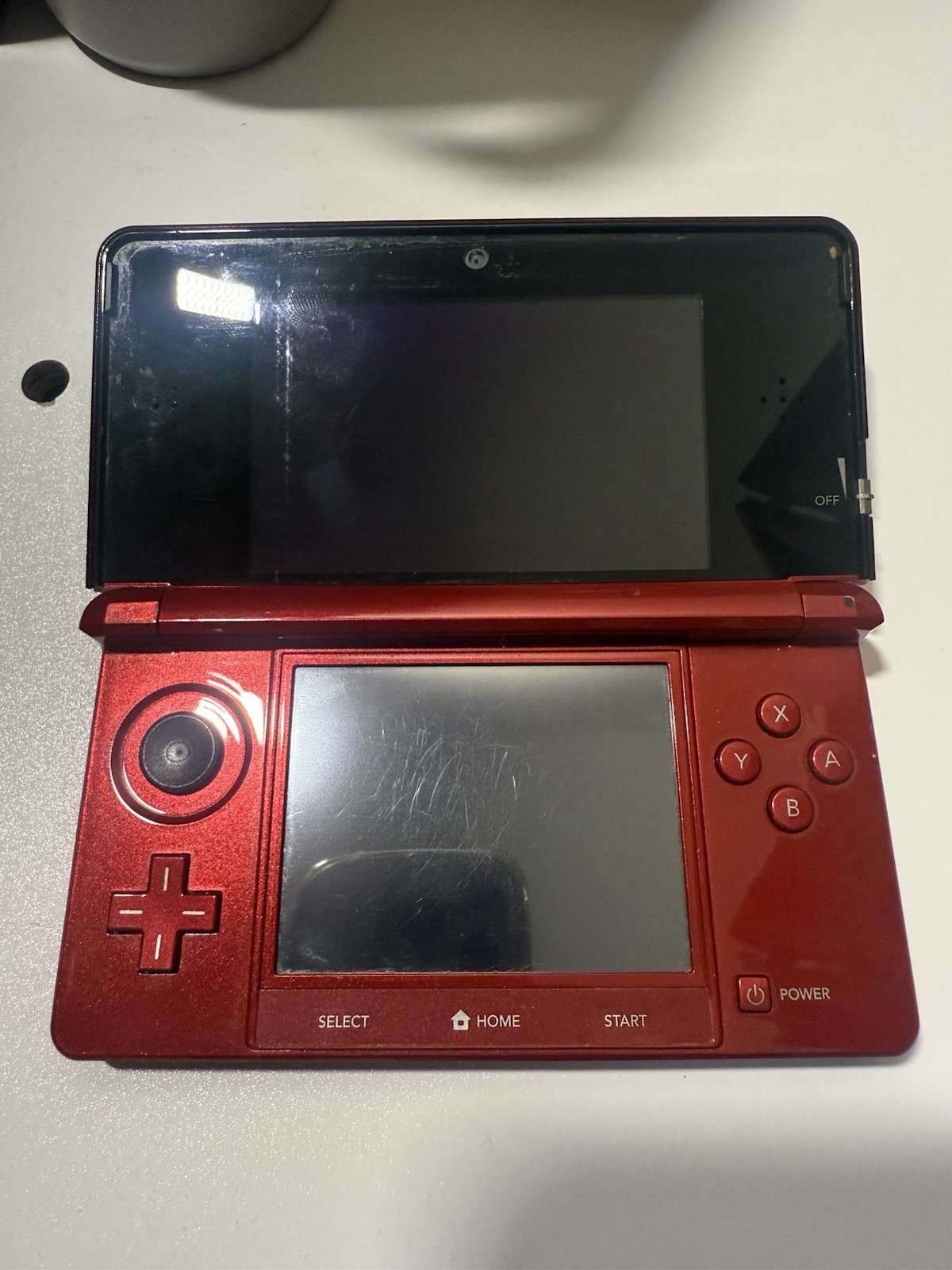 Nintendo 3DS Flame Red Console Bundle, 7 Games, SD Card, OEM charger (TESTED)