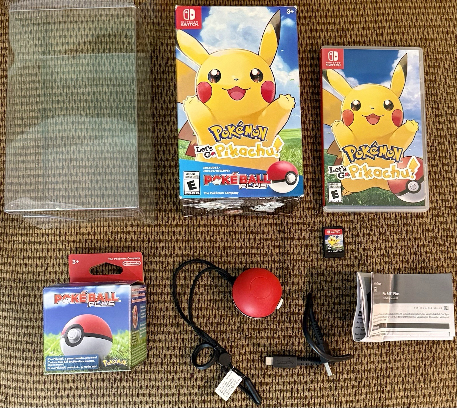 Pokemon Let’s Go Pikachu Box Set W/ Poke Ball Plus Nintendo Switch Complete