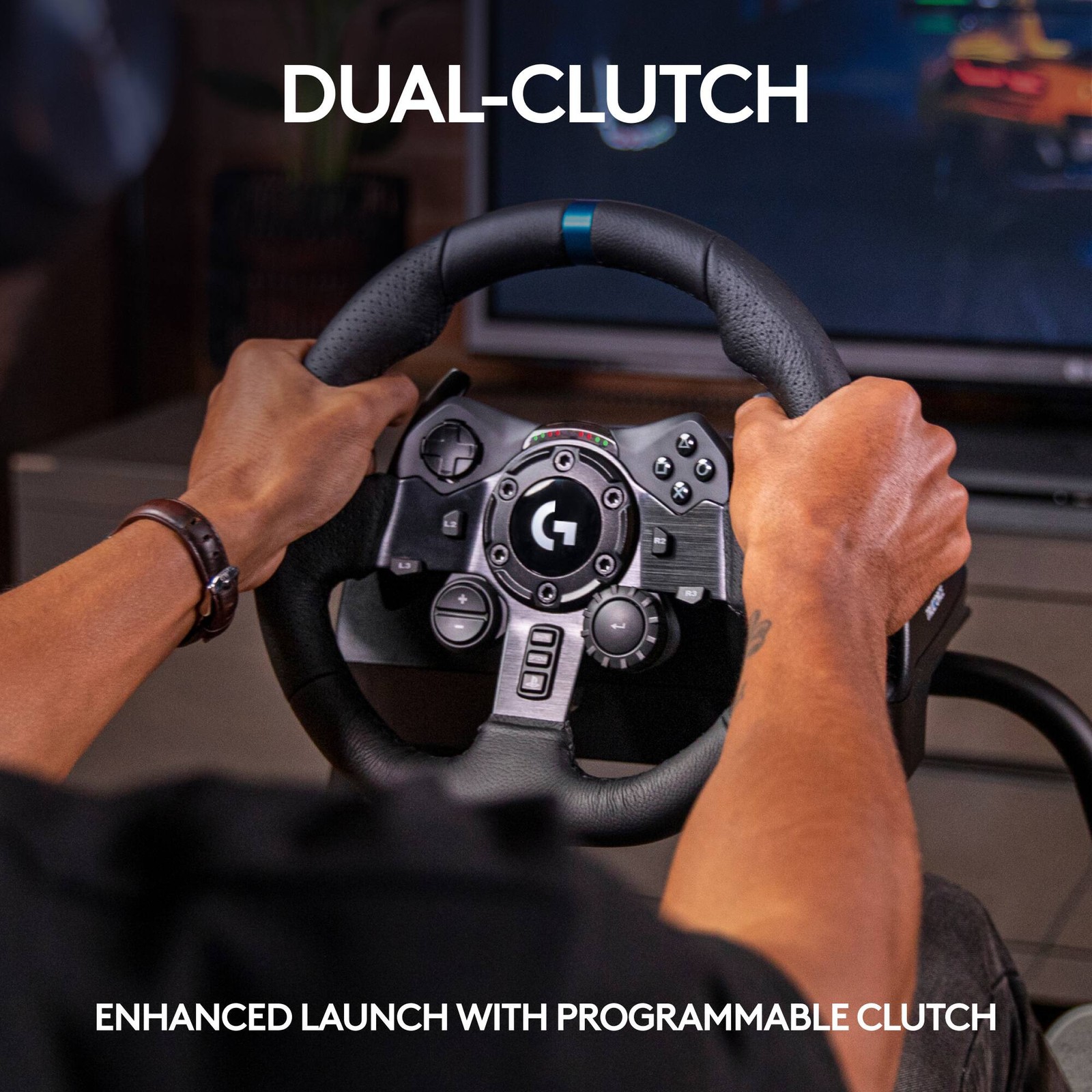 Logitech – G923 Racing Wheel and Pedals for PS5, PS4 and PC – Black