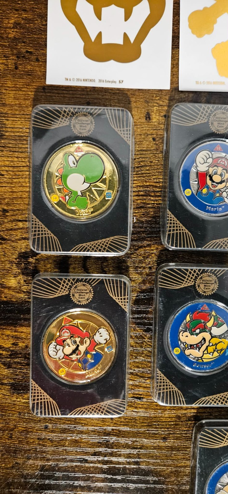 Super Mario Challenge Coin Lot – 8of8 Silver C-C , 2of4 Gold C-C , 8of9 Decals