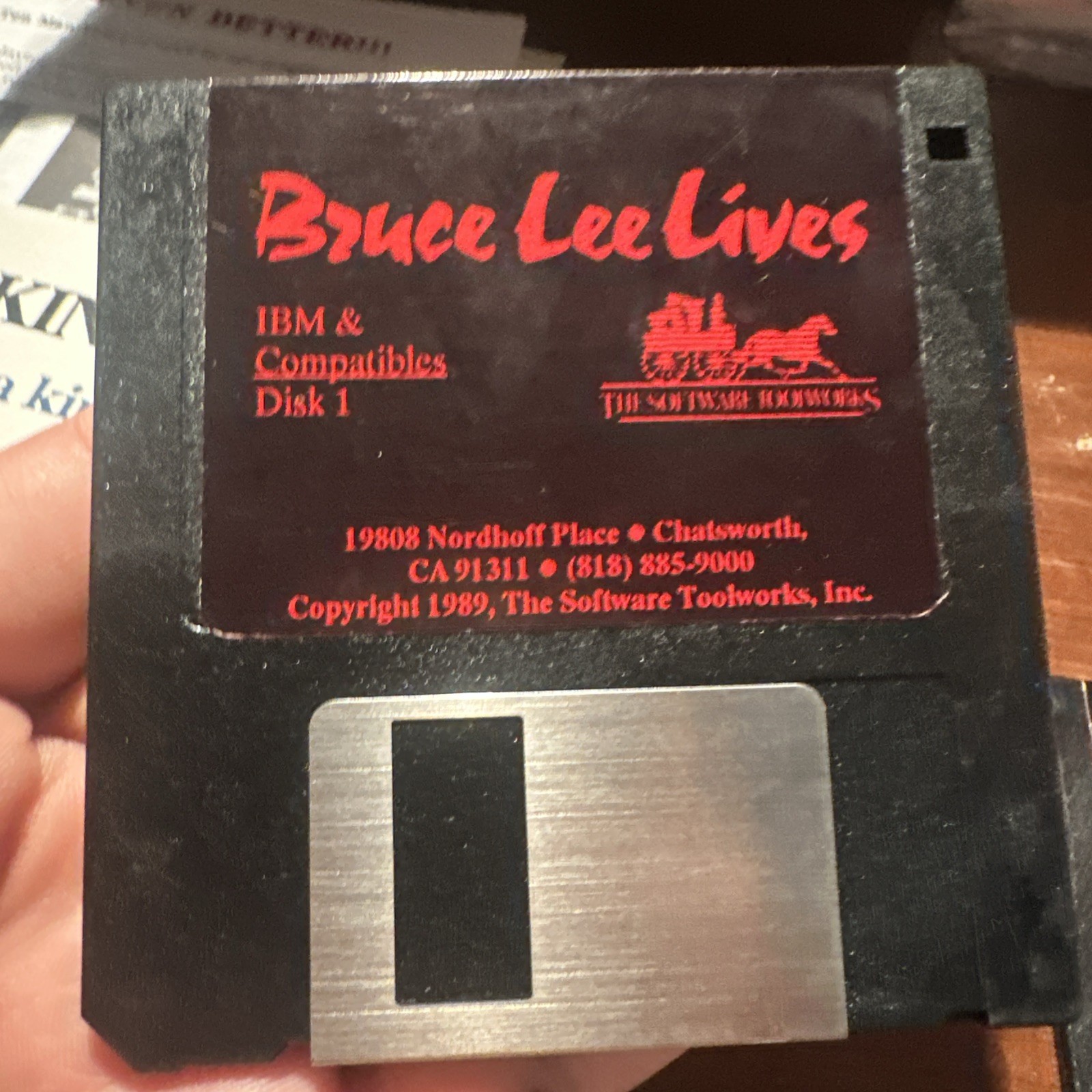 RARE Vintage 1989 Bruce Lee Lives IBM Big Box PC Game 3.5″ & 5.25″ Disk Complete