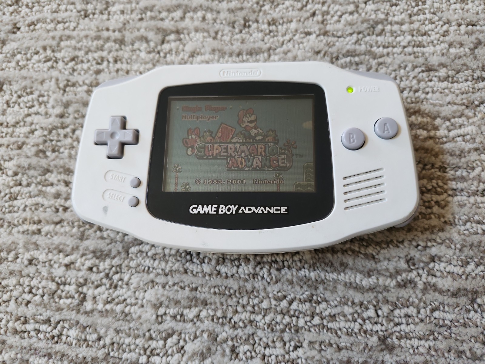 Nintendo Game Boy Advance AGB-001 Glacier White Handheld, Working Ships TODAY!