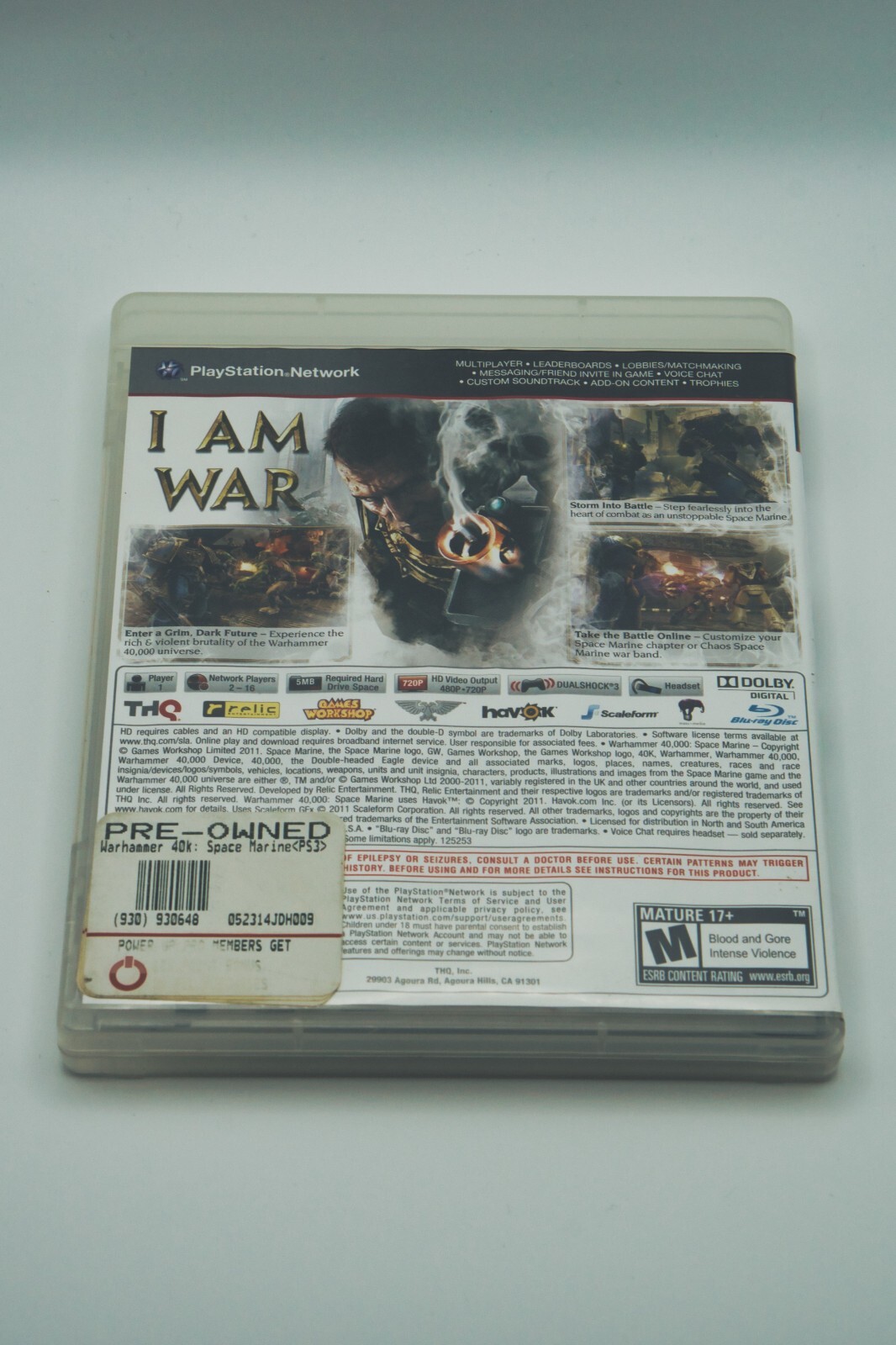 Warhammer 40,000: Space Marine (Sony PlayStation 3, 2011)