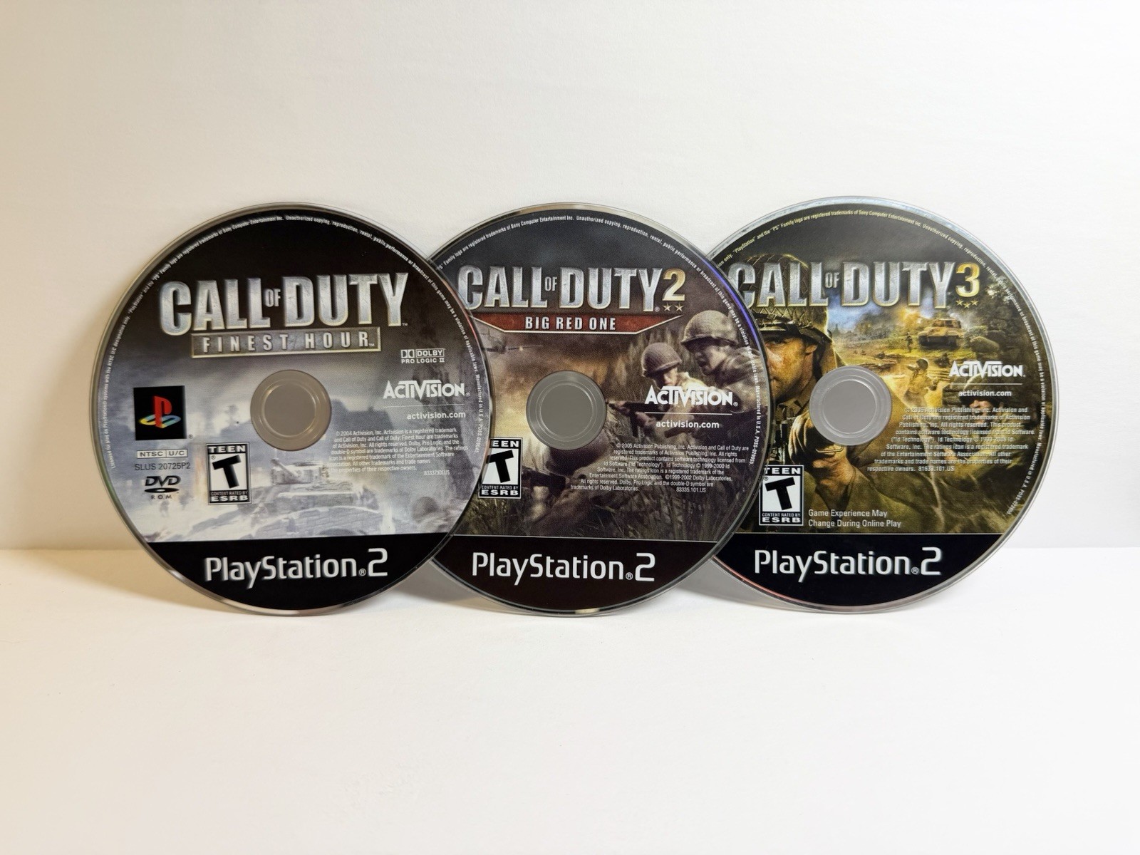 Call Of Duty 1, 2 & 3 – PS2 Game Lot – PlayStation 2 – Discs Only – Tested