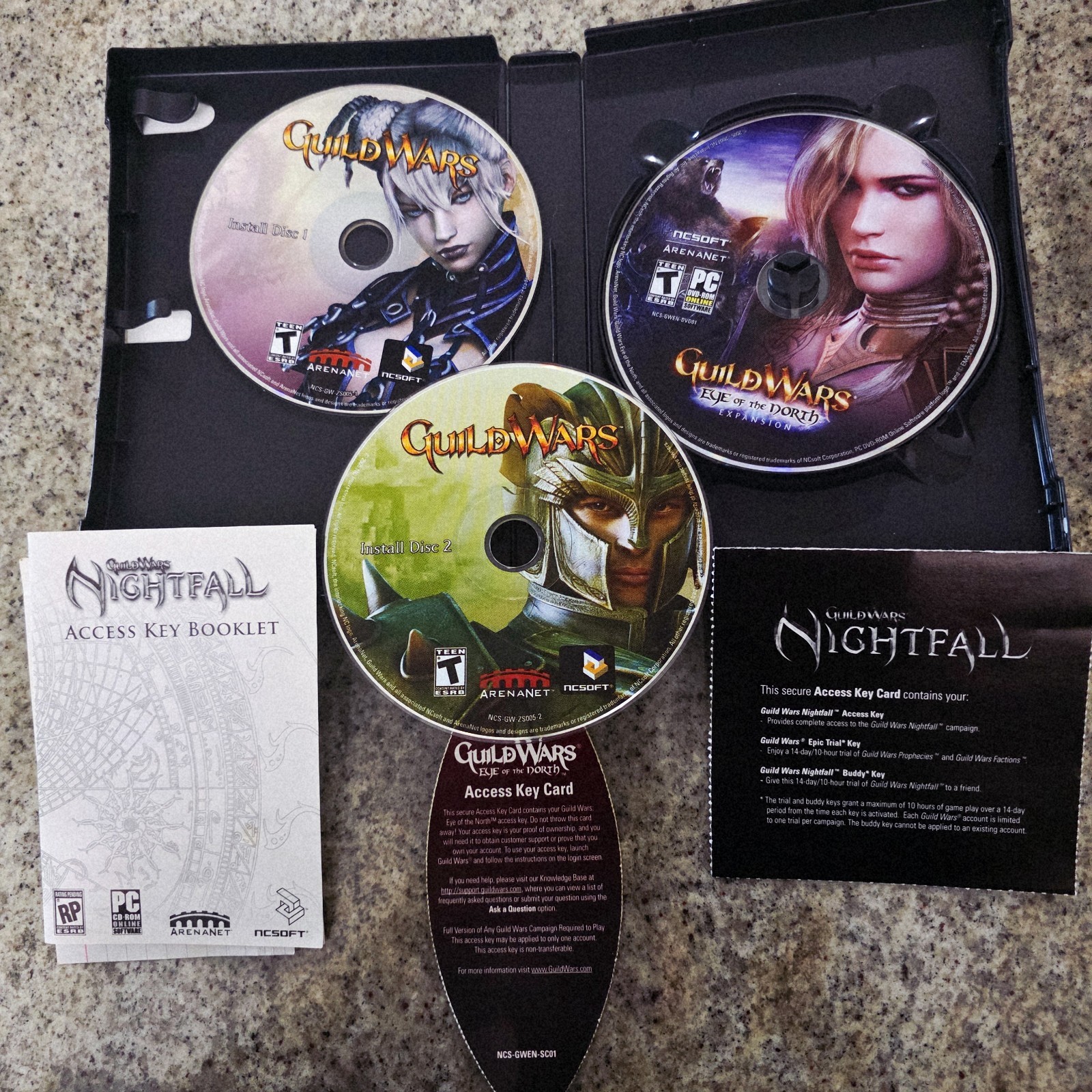 Guild Wars Eye of the North PC Game Lot Nightfall Key Booklet Tested Works 2007