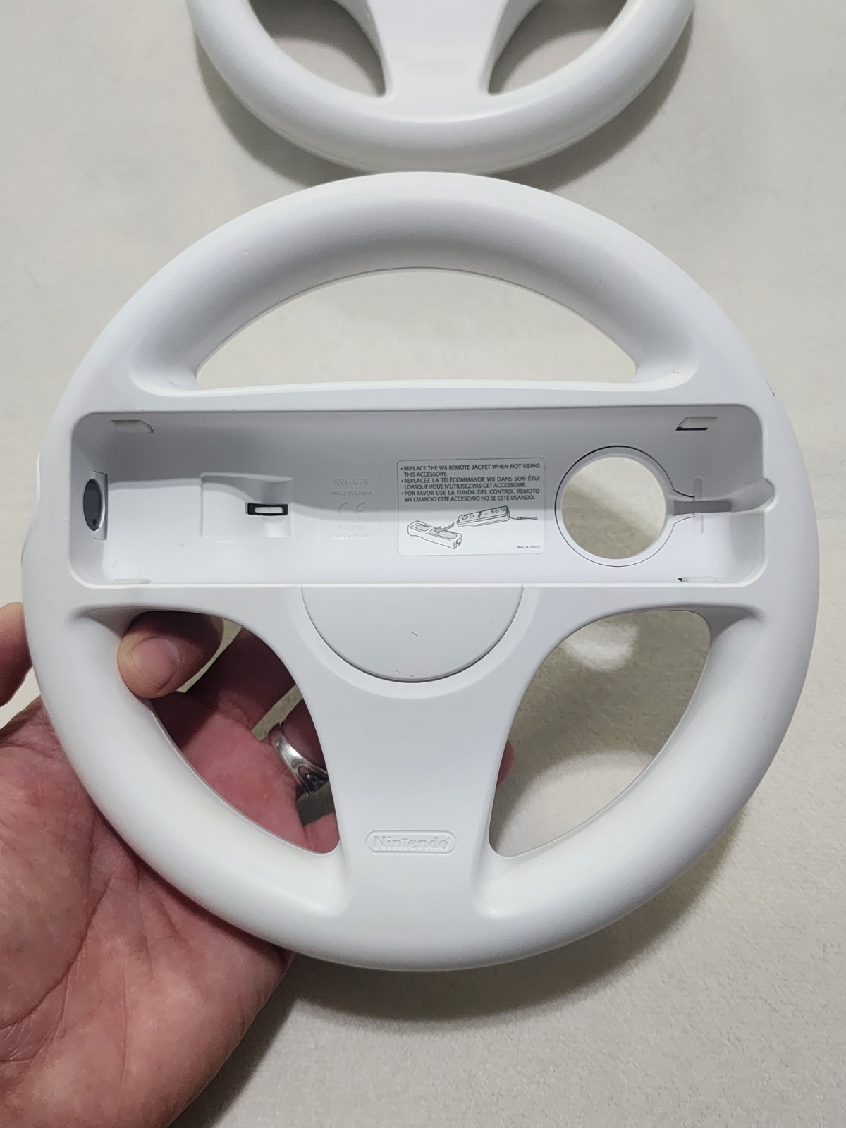 Nintendo Wii Controller Remote Steering Wheel Accessory RVL-024 OEM LOT OF 2