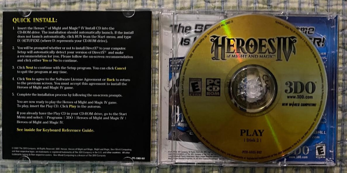 Heroes of Might and Magic IV PC Strategy/Role Playing Computer Game (2002) ~ VG