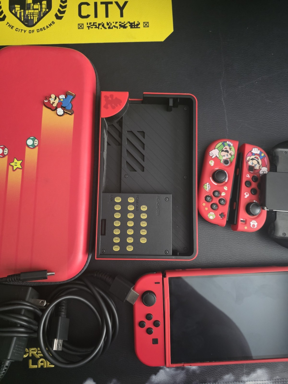 Nintendo Switch OLED Mario Edition Red in Box BUNDLE (Read Notes)