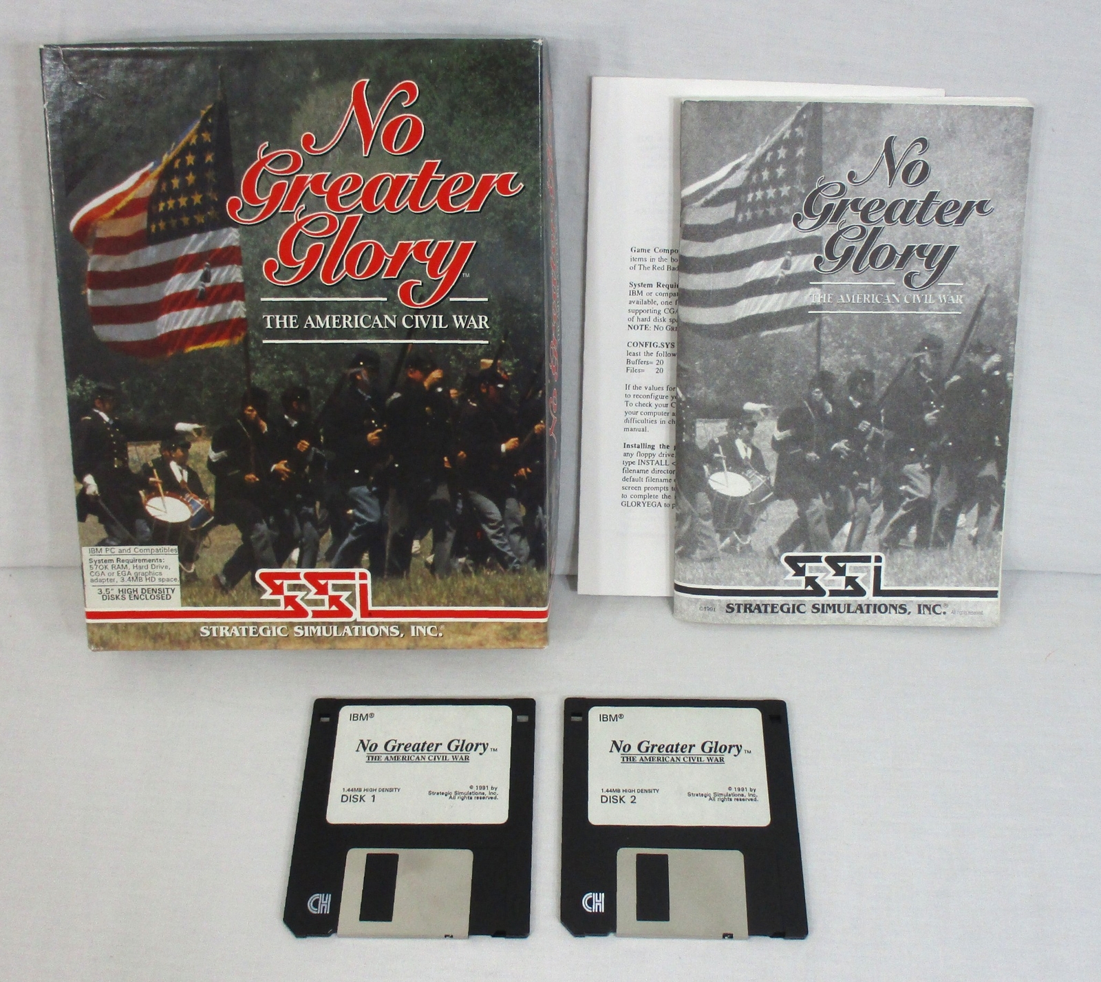 Vintage No Greater Glory: American Civil War Computer Game PC 3.5″ SSI 1991