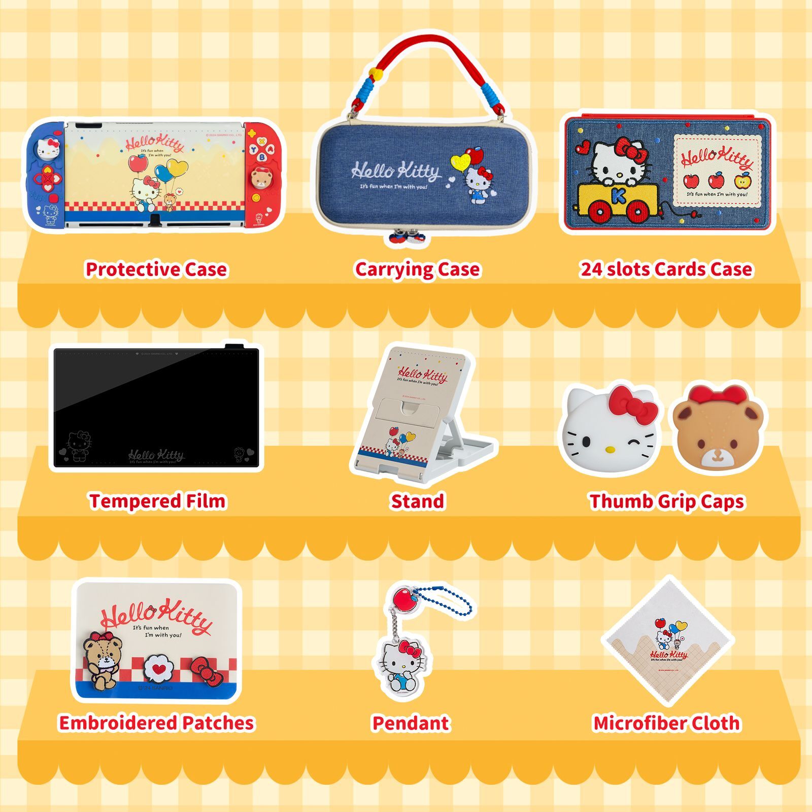 GeekShare X Sanrio Carry Case Cover for Nintendo Switch/OLED Kitty Gift Box Kits