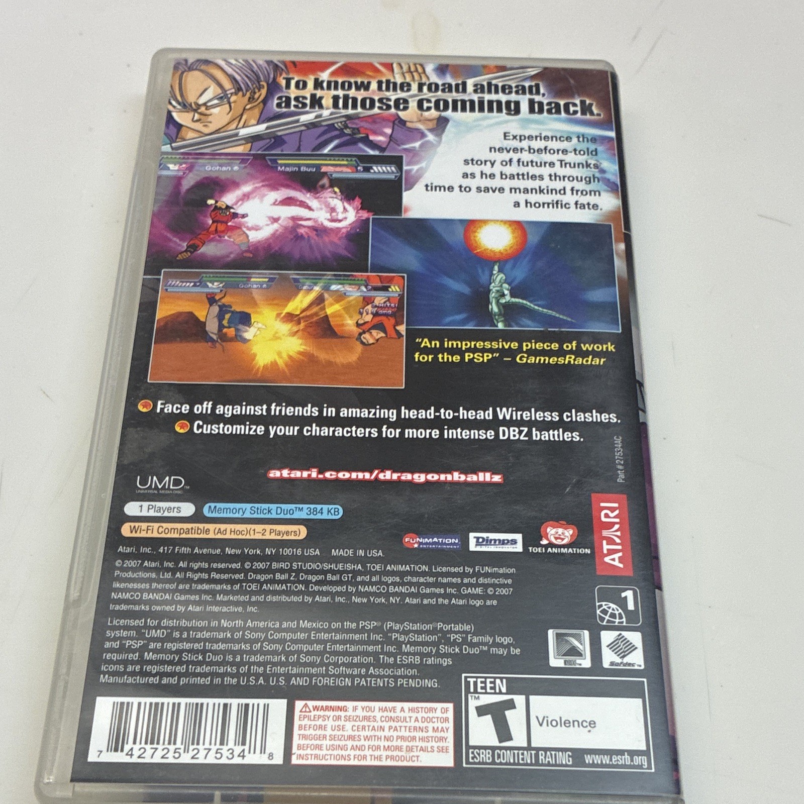 Atari Dragon Ball Z: Shin Budokai Another Road PSP UMD Multiplayer 2007