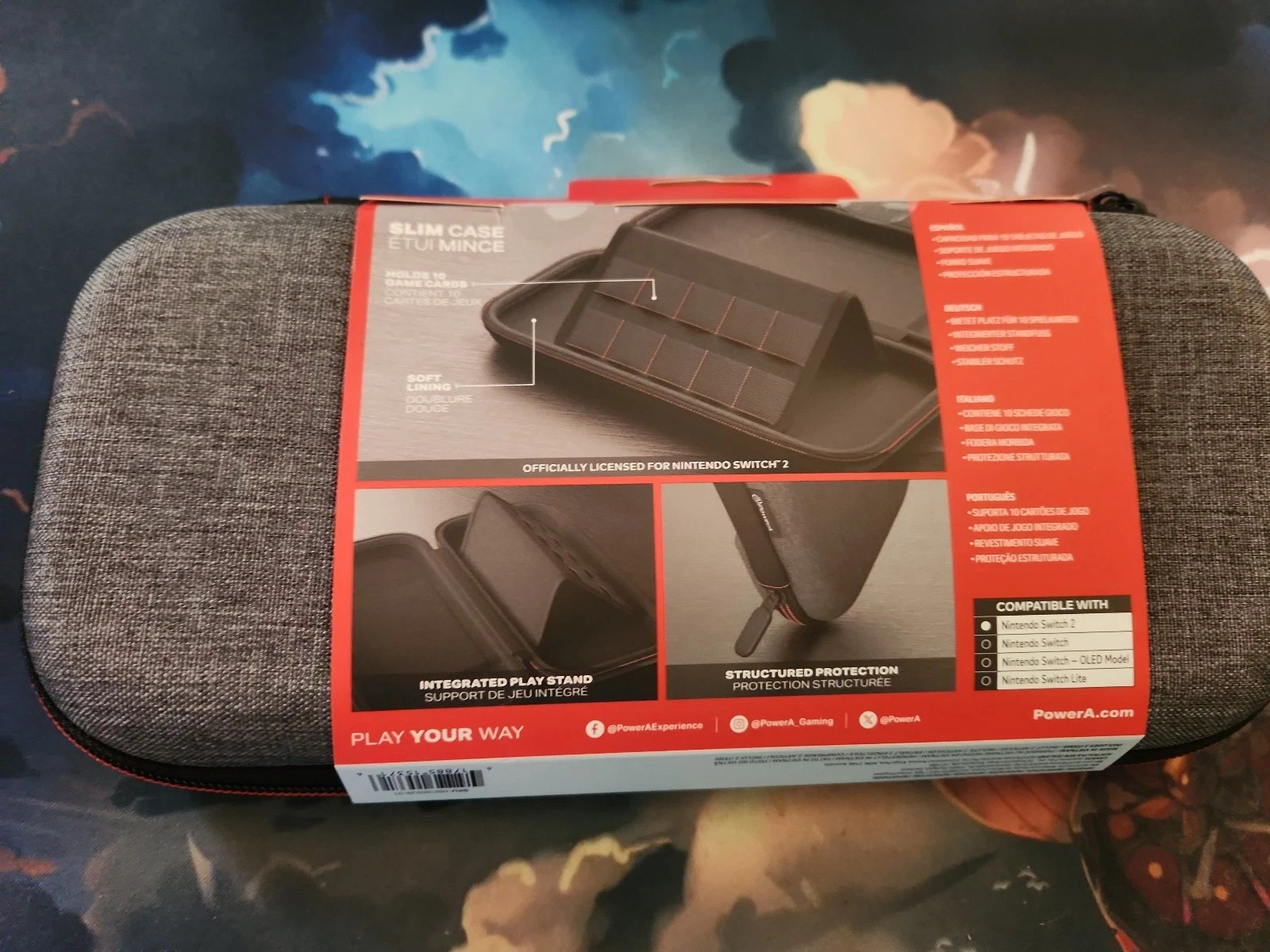 Brand New PowerA Slim Case for Nintendo Switch 2 in Dark Heather Gray