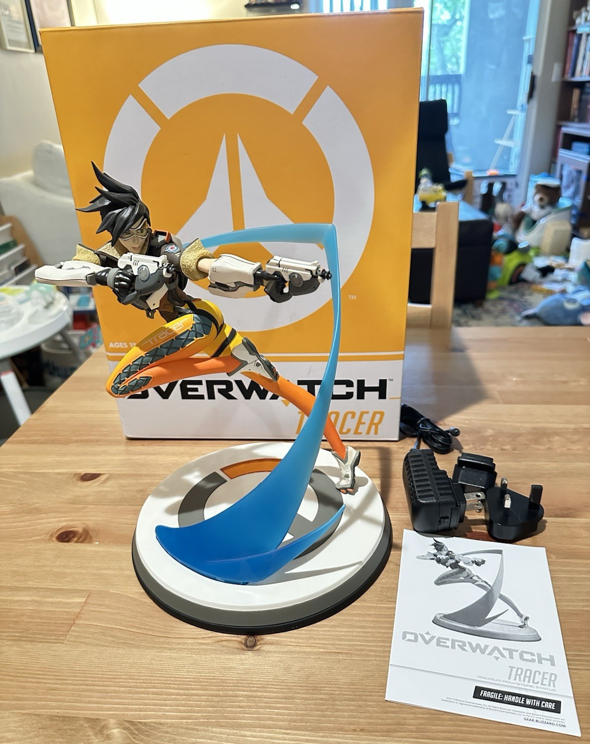 Overwatch Tracer Statue Figure Light-Up Base with Box first run model