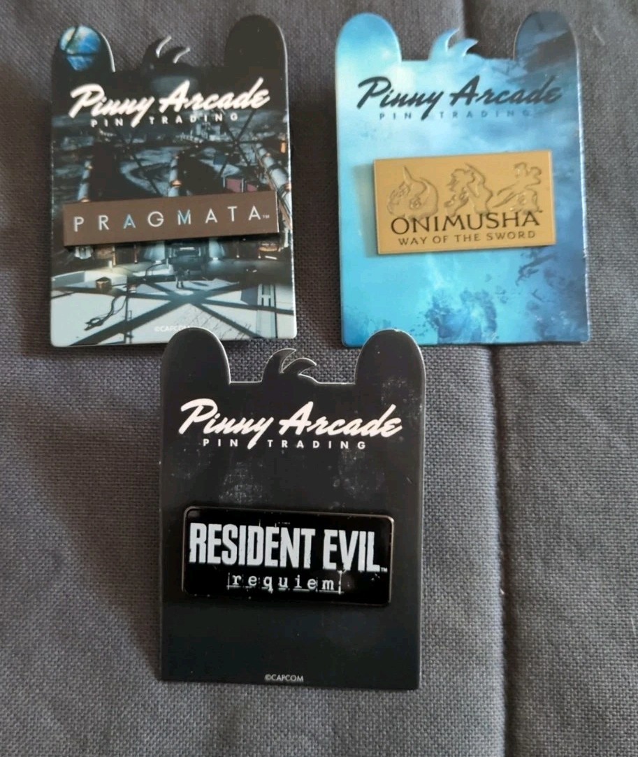Pinny Arcade Capcom 3 Pin Set Pragmata Resident Evil Onimusha Pax West 2025