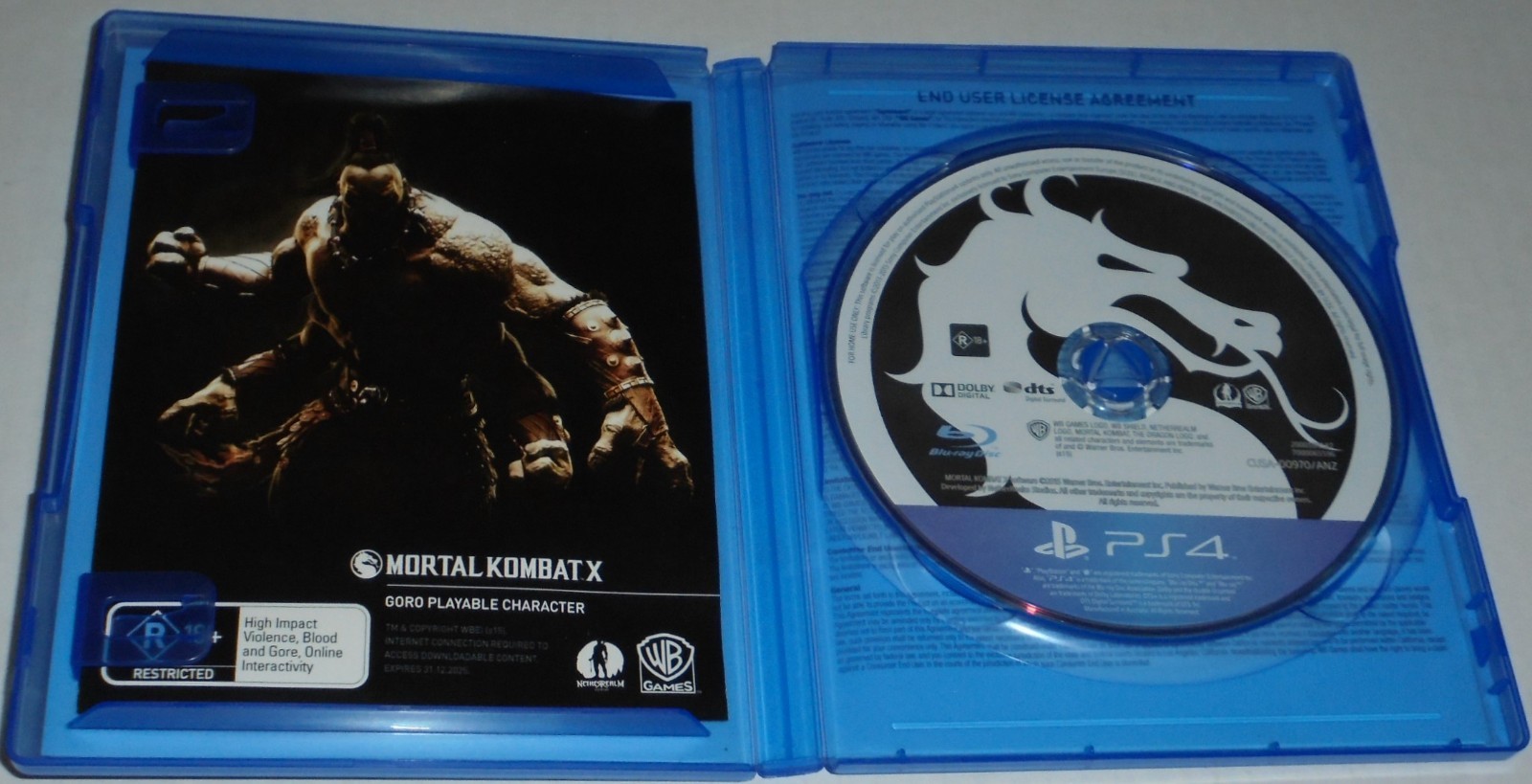 PLAYSTATION 4 GAME MORTAL KOMBAT X PAL R18+