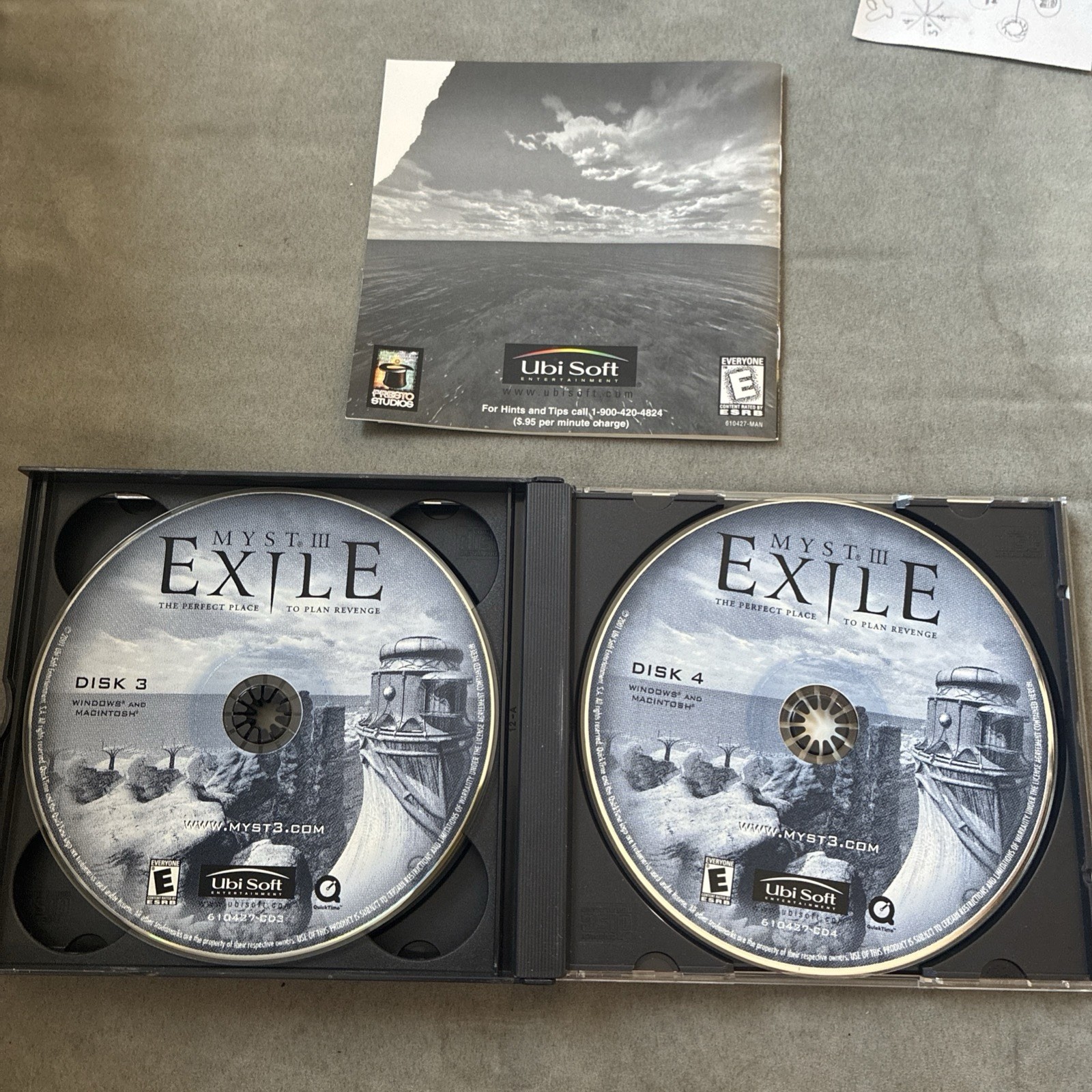 vintage 1996 Myst And Missed Three Exile￼CD-ROM for Windows 3.1 and 95