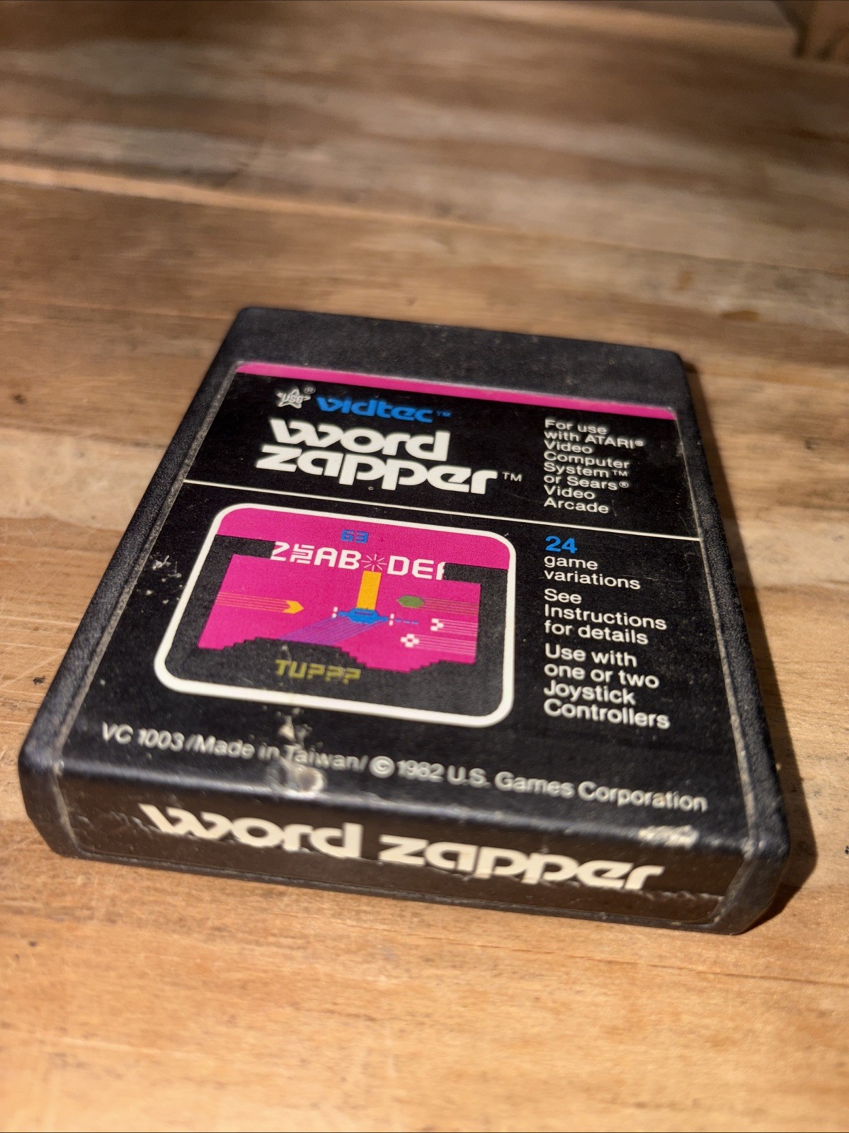 Atari 2600 US GAMES VIDTEC 3 Game Lot – Word Zapper, Space Jockey & Sneak’n Peak