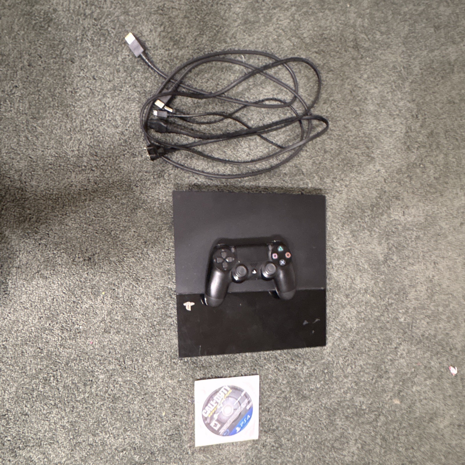 Sony PlayStation 4 PS4 500GB Black Console CUH-1001A w/ DualShock 4 & Cables