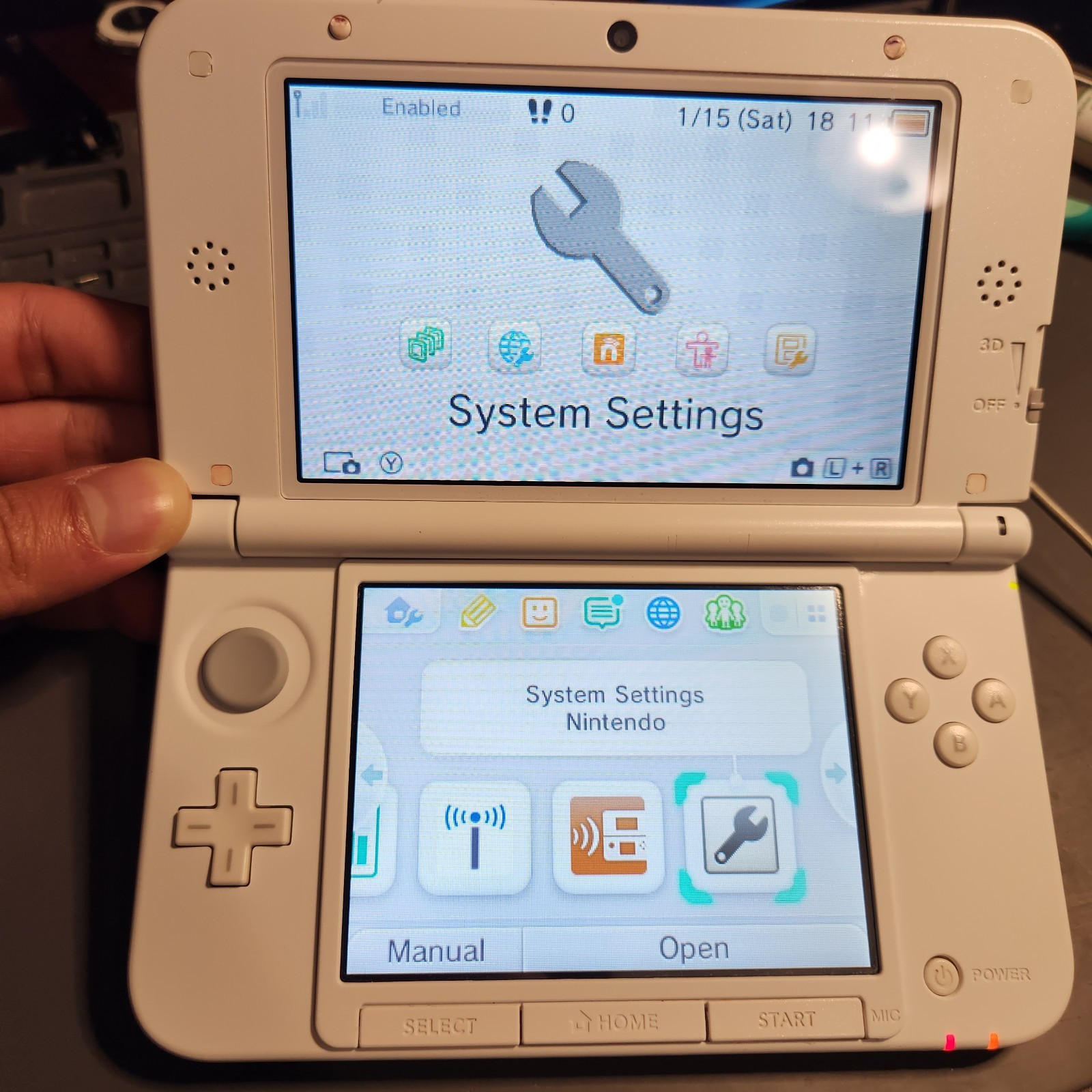 Nintendo 3DS XL White & Pink Handheld System w/Charger FREE Ship!