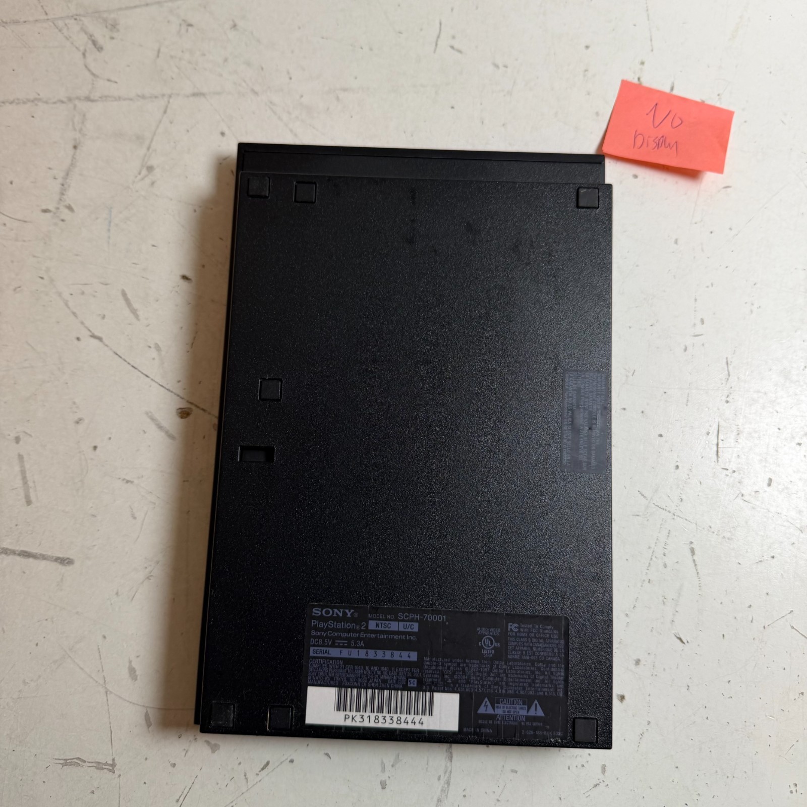 Sony PlayStation 2 Slim SCPH-70001 Black Home Video Game Console – For Parts
