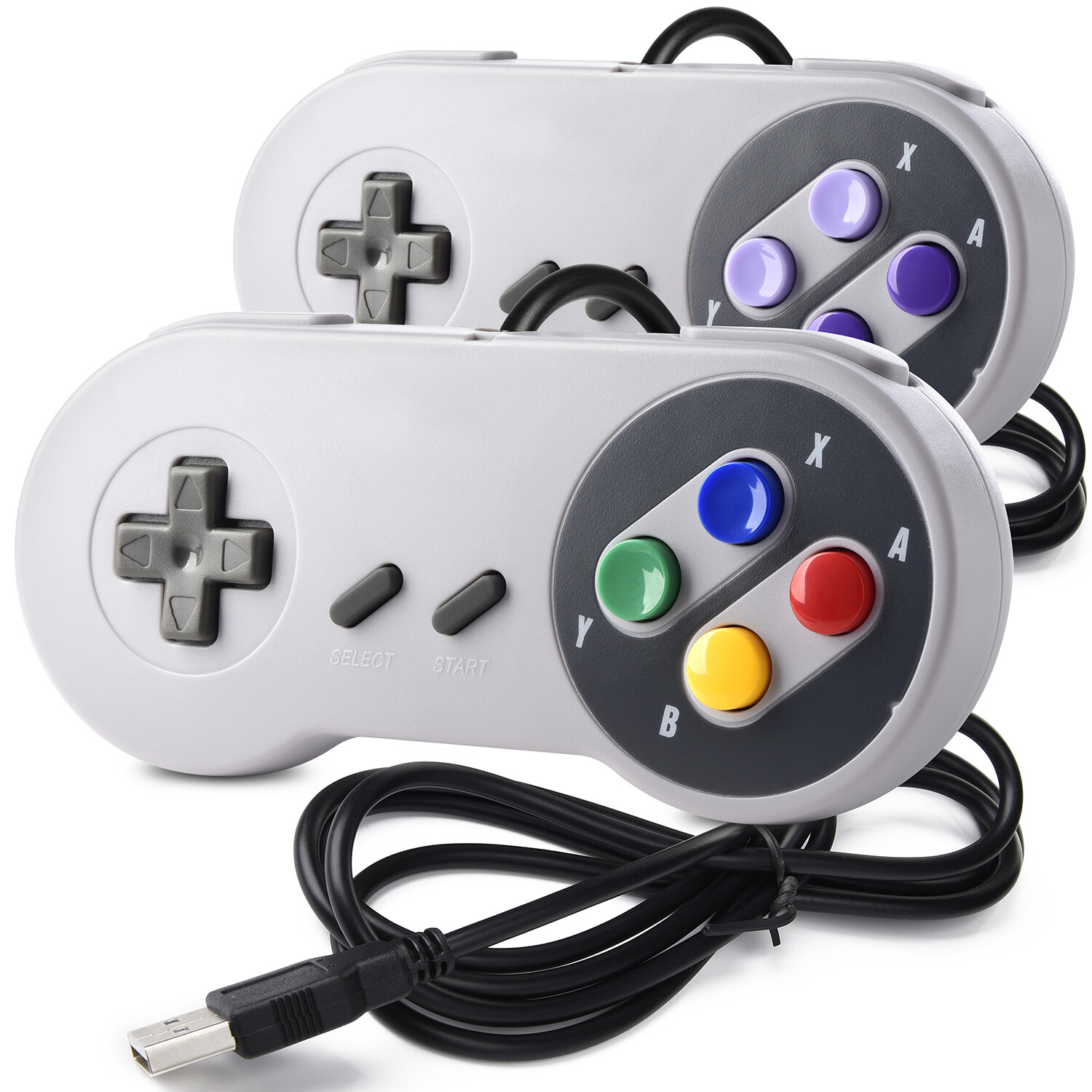 2 Pack SNES Retro USB Super SNES Controller Gamepad for PC & MAC Raspberry Pi