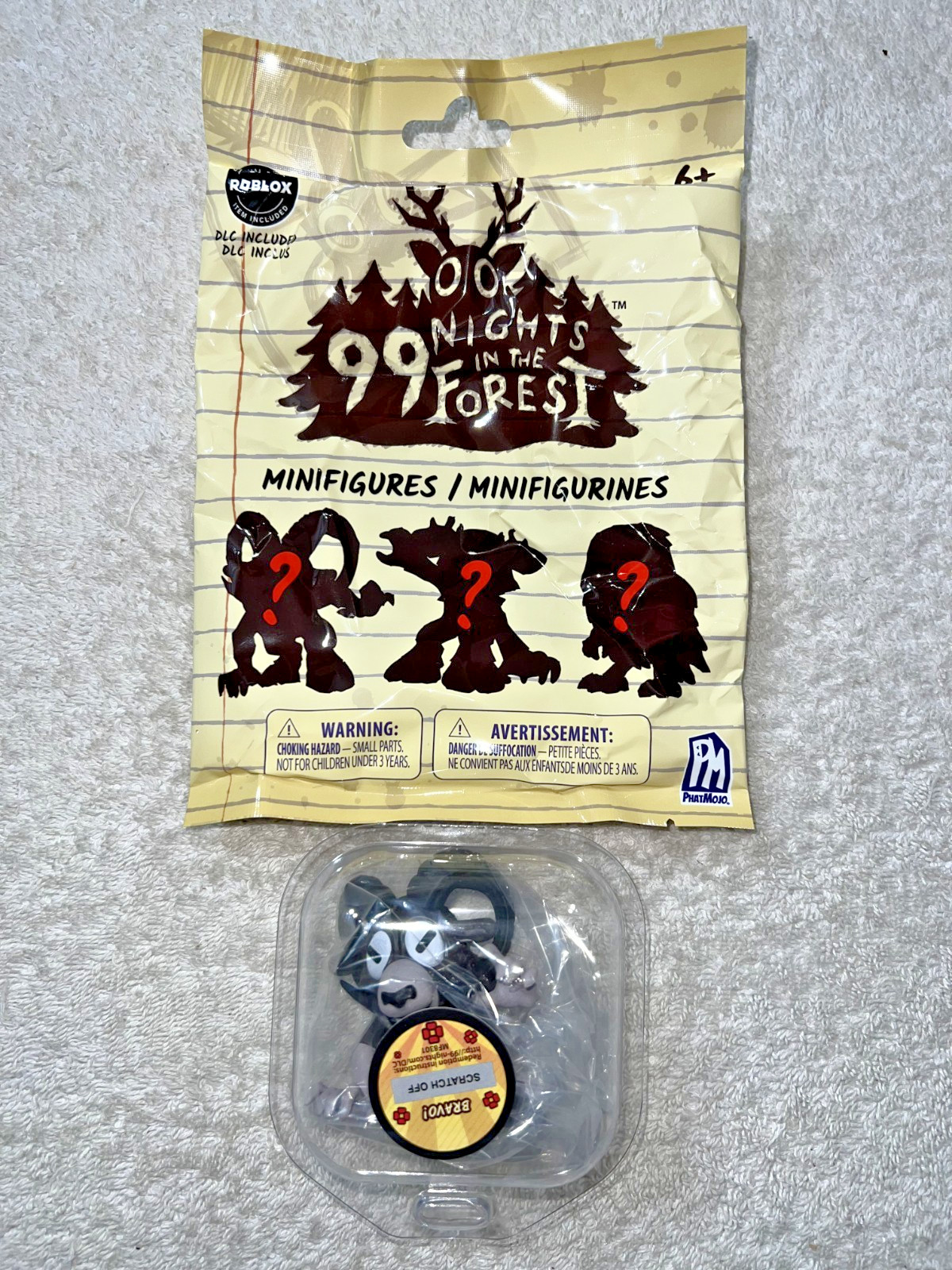 ROBLOX 99 NIGHTS IN THE FOREST MINIFIGURES SET OF 7 INCLUDES DLC CODES **NEW**