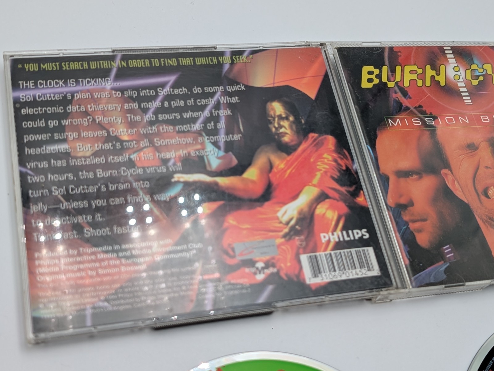 Burn:Cycle Philips CD-i PAL 1994 Philips Interactive Media Complete w/ MusicDisc