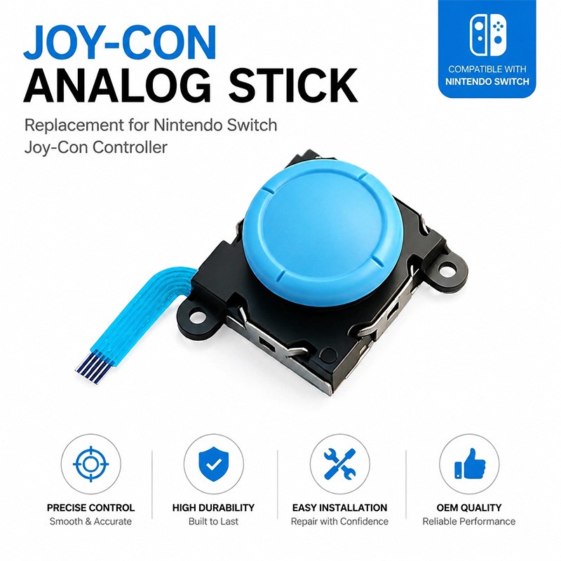 2PCS Hall Effect Joystick 3D Stick For Joy-Con Switch Lite OLED Drift Fix