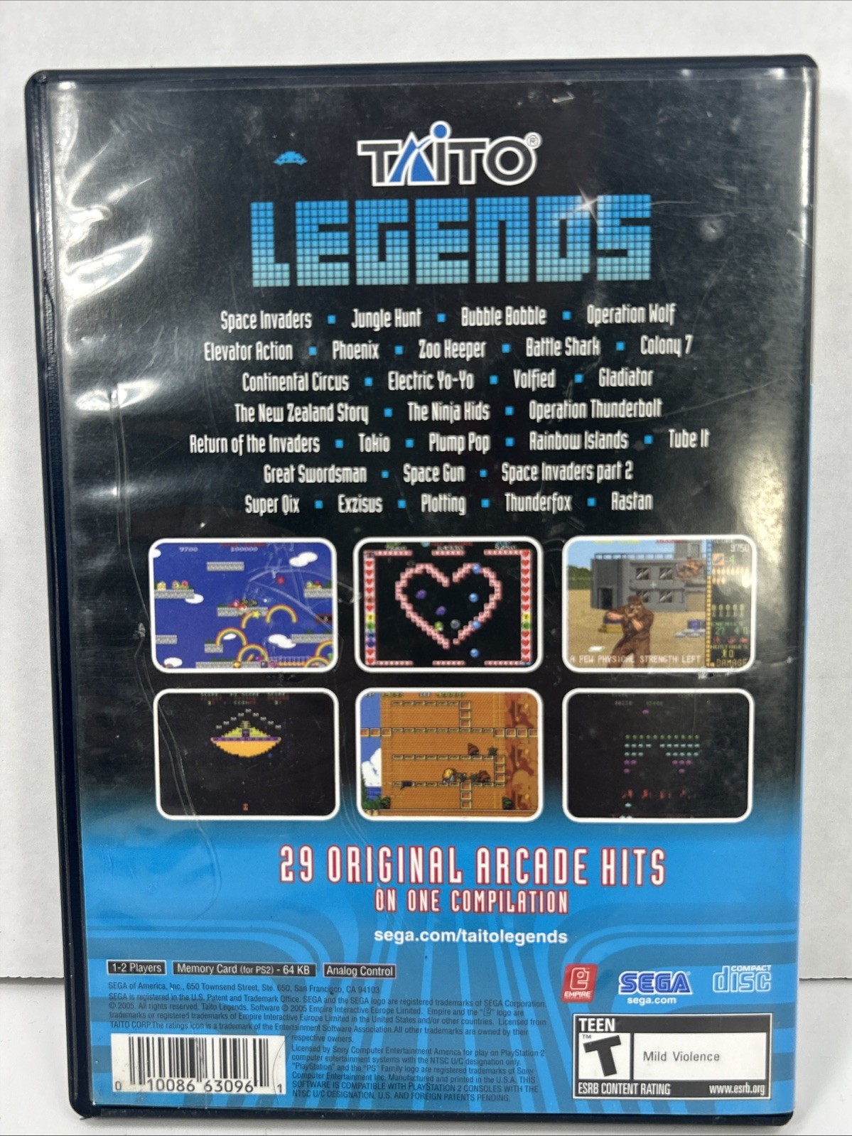 Taito Legends Sony Playstation 2 manual PS2 Bubble Bobble Operation Wolf 29 Game