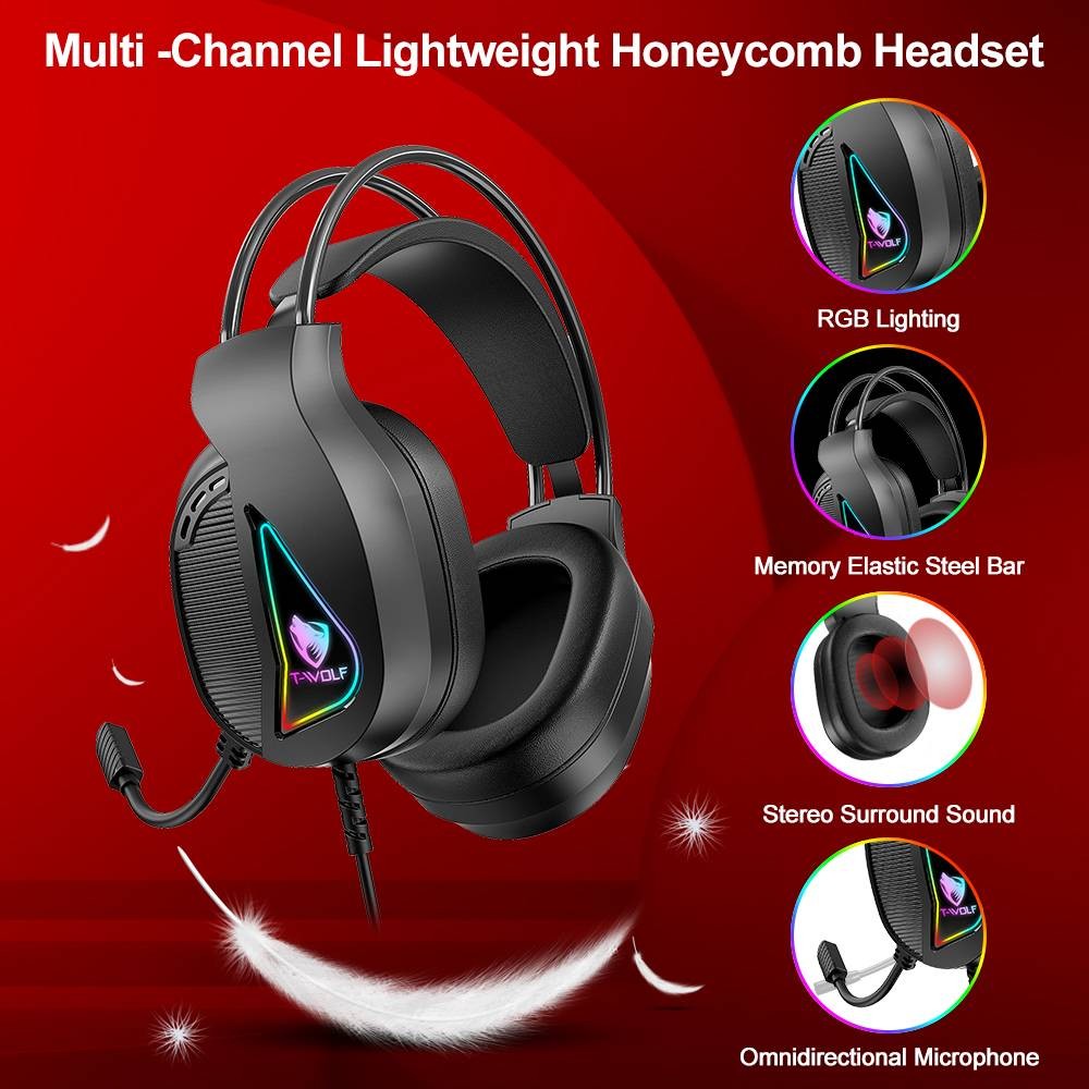 3 IN 1 PC Gaming Keyboard Mouse Gaming Headset Set RGB LED Backlit USB Wired