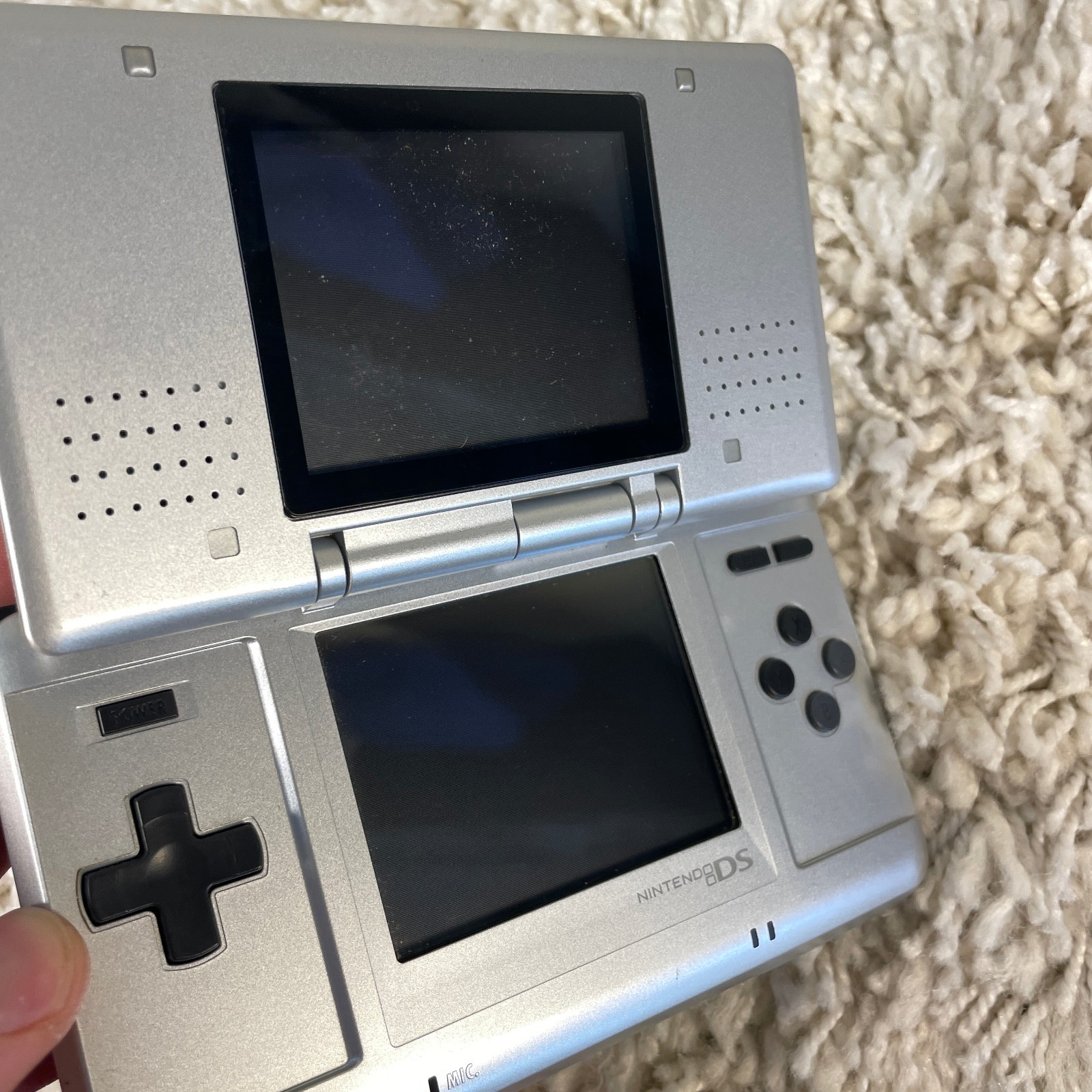 Nintendo DS Original NTR-001 Titanium Silver Handheld Console System READ