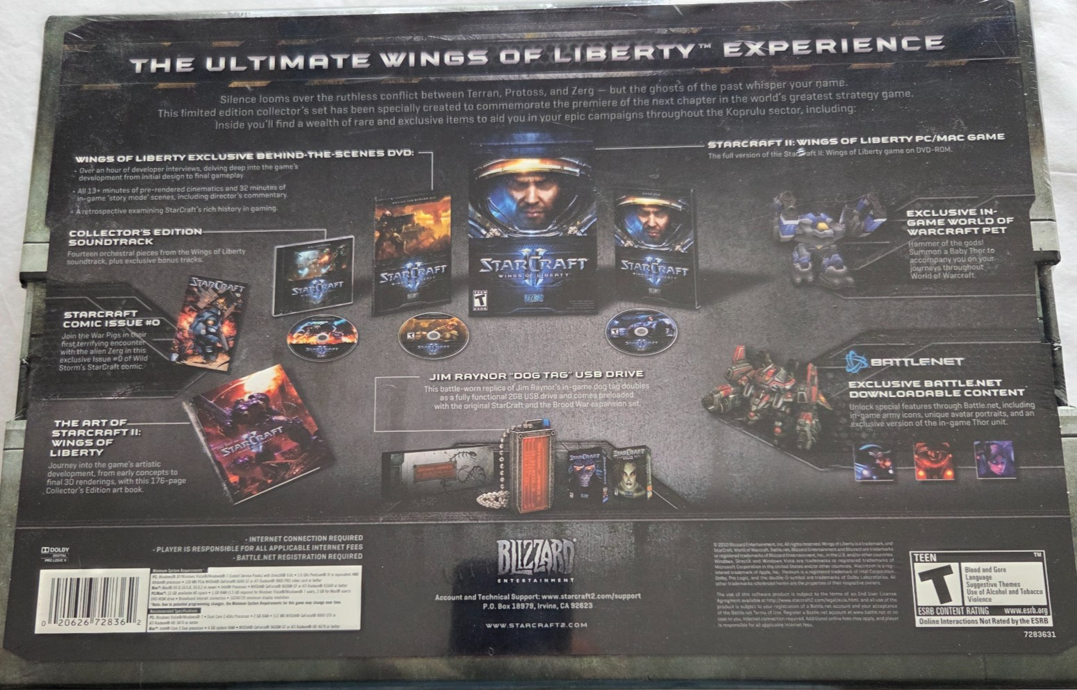 STARCRAFT 2 WINGS OF LIBERTY COLLECTOR’S EDITION – NEW IN BOX – FACTORY SEALED