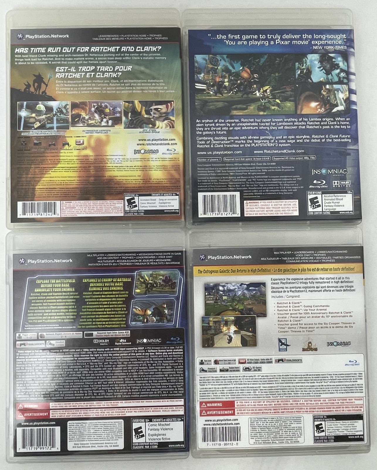 Ratchet & Clank Collection PlayStation 3 LOT of 4 Games – Tested Clean Discs
