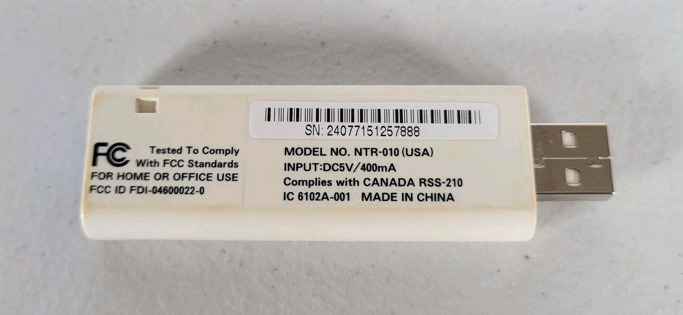 Nintendo Powered Buffalo Wii 3DS DS DSi Wi-Fi USB Connector NTR-010 Dongle Only