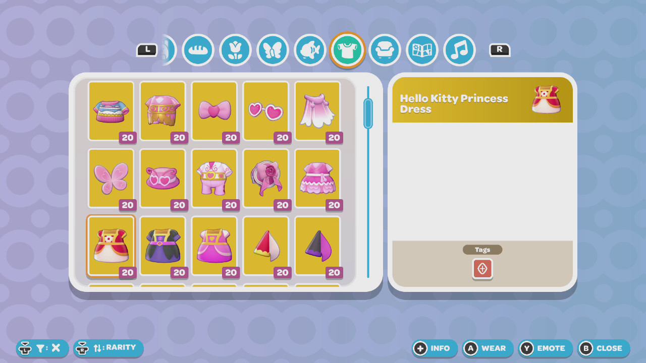 Hello Kitty Island Adventure Clothes 👗Any Item Nintendo Only