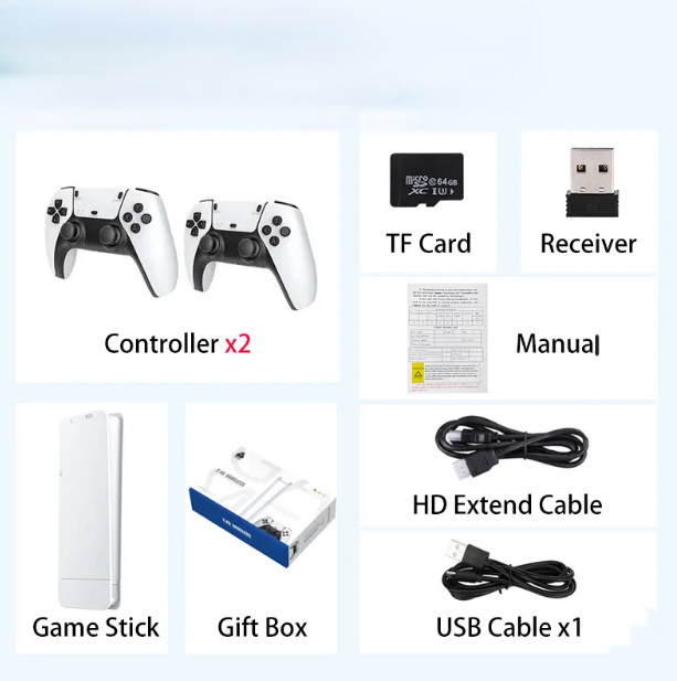 M15 Plus Retro Game Stick 4K HDMI Wireless Console 64GB 128GB 256GB 2 Controller