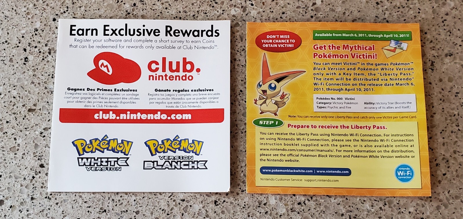 Pokemon White Black 2 Version (No Game, No Manual) Includes Inserts Only Victini