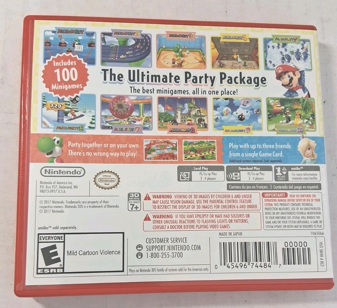 Mario Party: The Top 100 Nintendo 3DS Complete In Box CIB Also For 2DS Free Ship