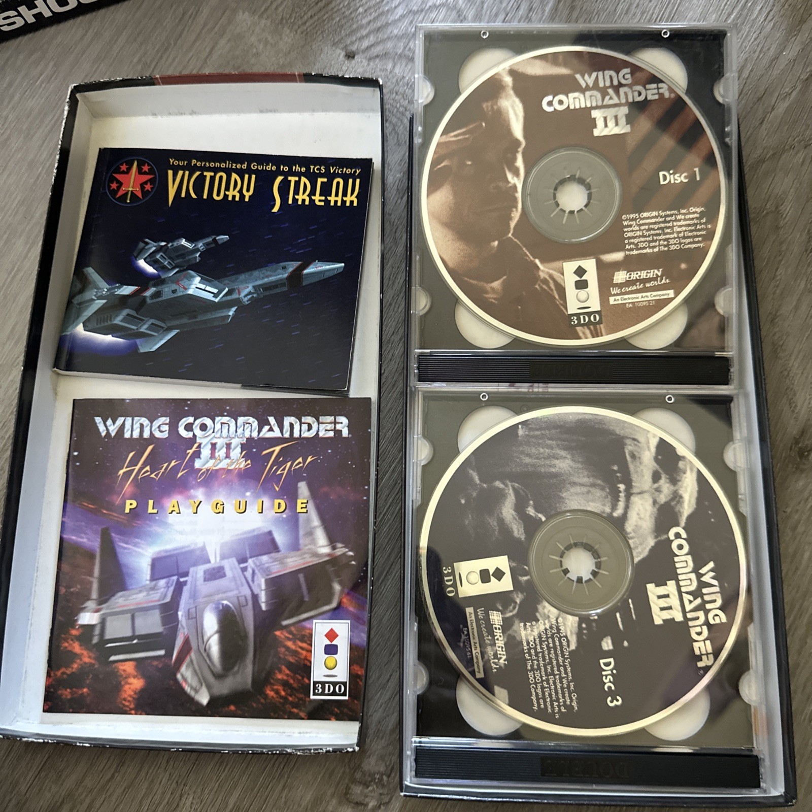 Wing Commander III: Heart of the Tiger (3DO 1995) Discs, Manuals, Long Box Nice