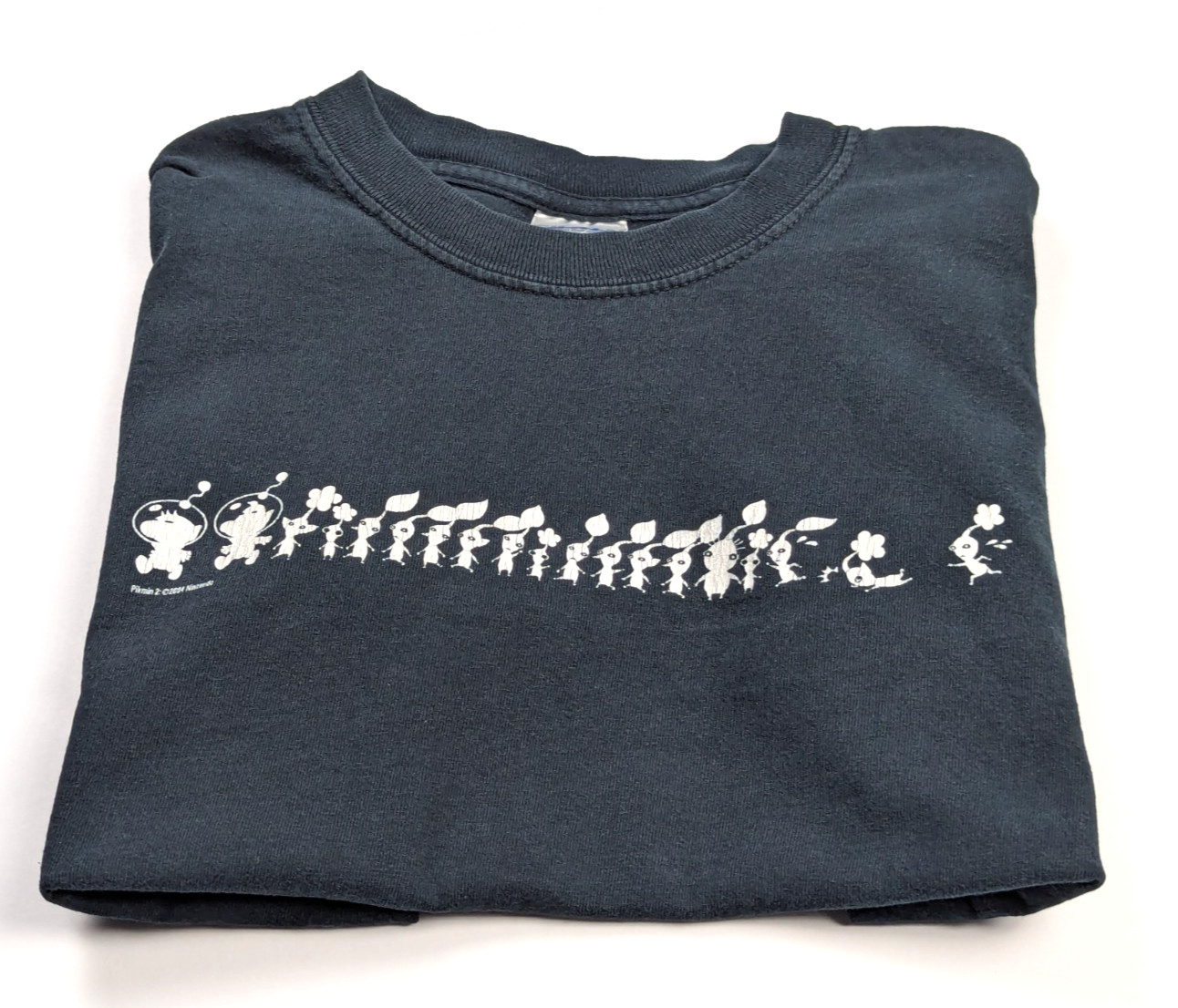 Vintage Pikmin 2 Nintendo Promo T-Shirt Youth Large Black 2004 Olimar Louie Rare