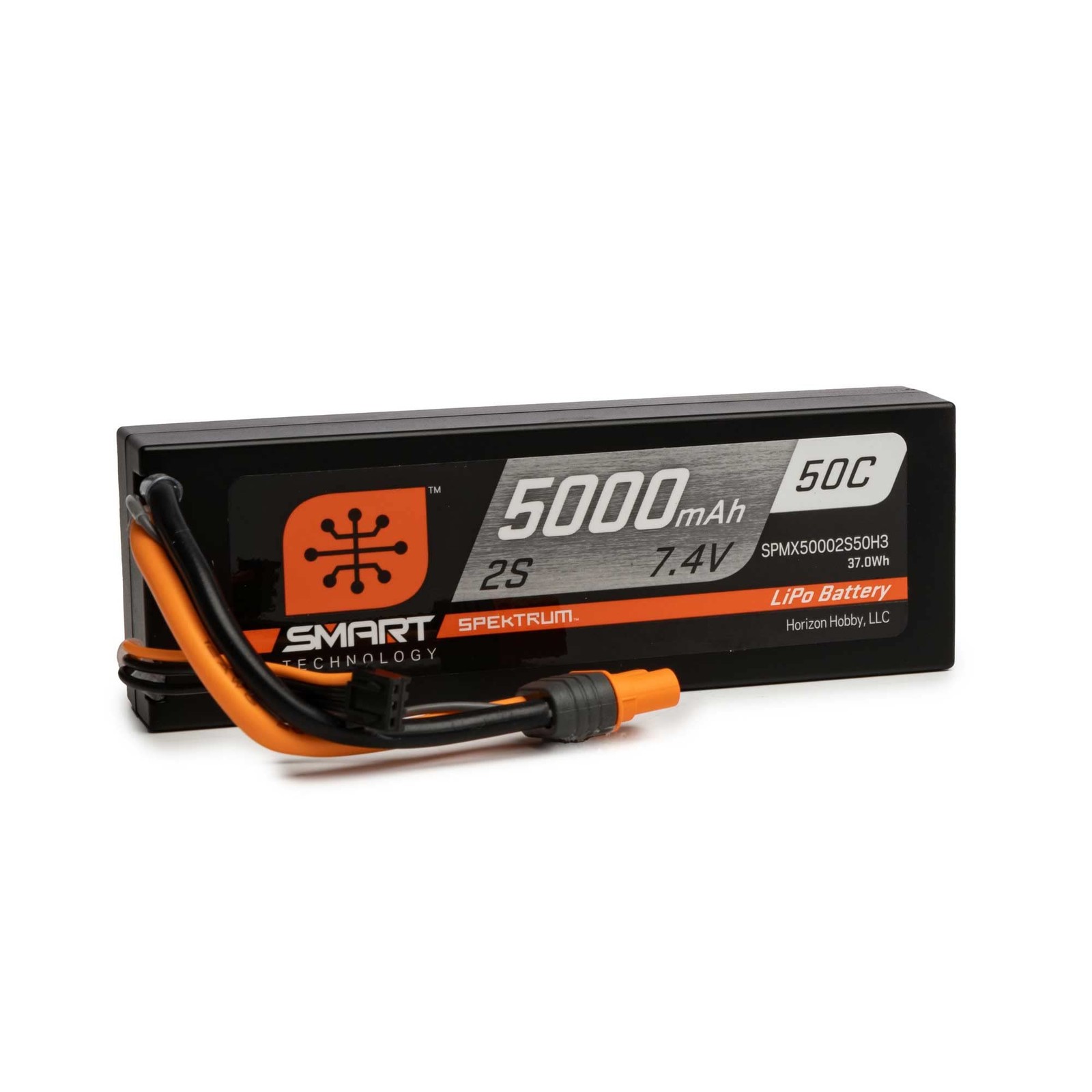 Spektrum 7.4V 5000mAh 2S 50C Smart Hardcase LiPo Battery: IC3, 50C; IC3